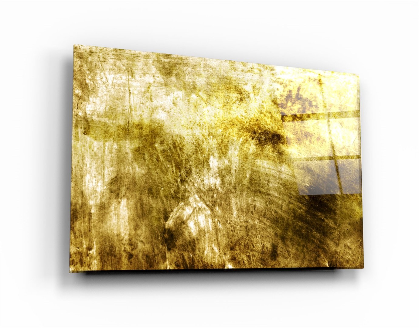・"Yellow Abstract Pattern"・Glass Wall Art