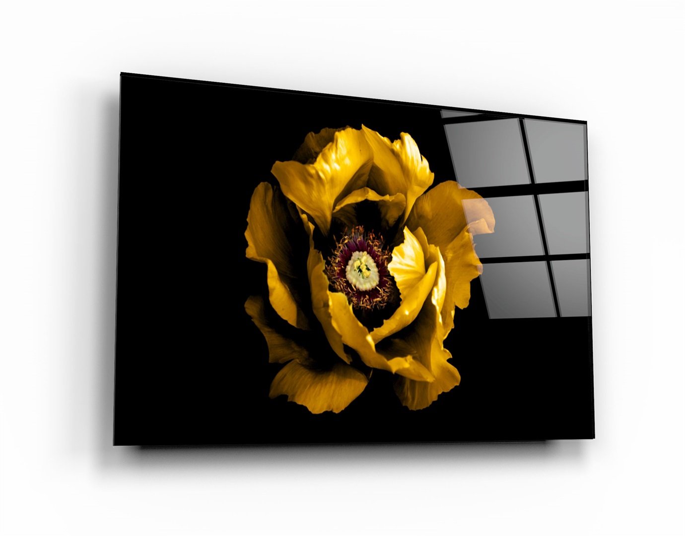 ・"Rose jaune 2"・Art mural en verre