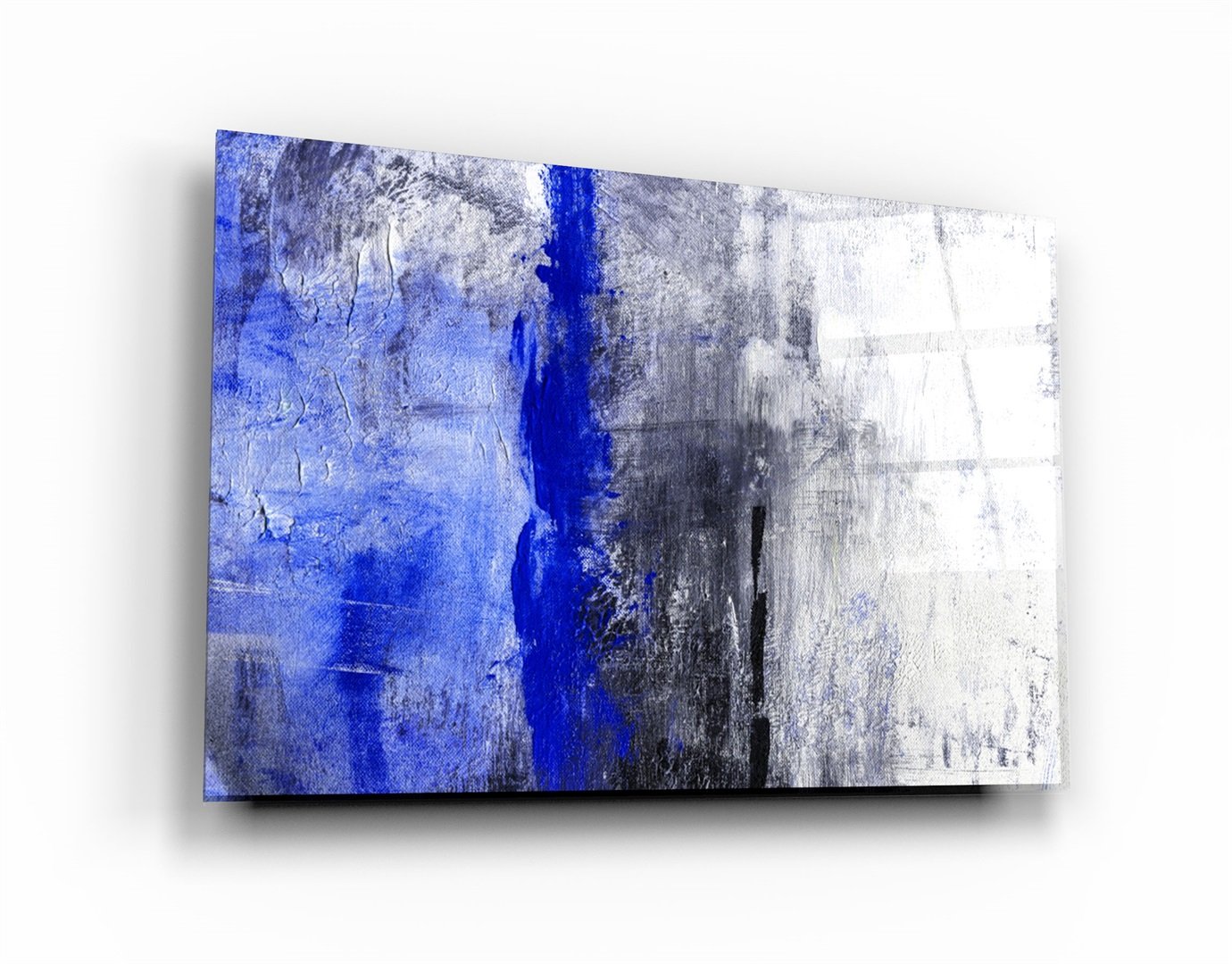 ・« Motif bleu foncé abstrait »・Art mural en verre