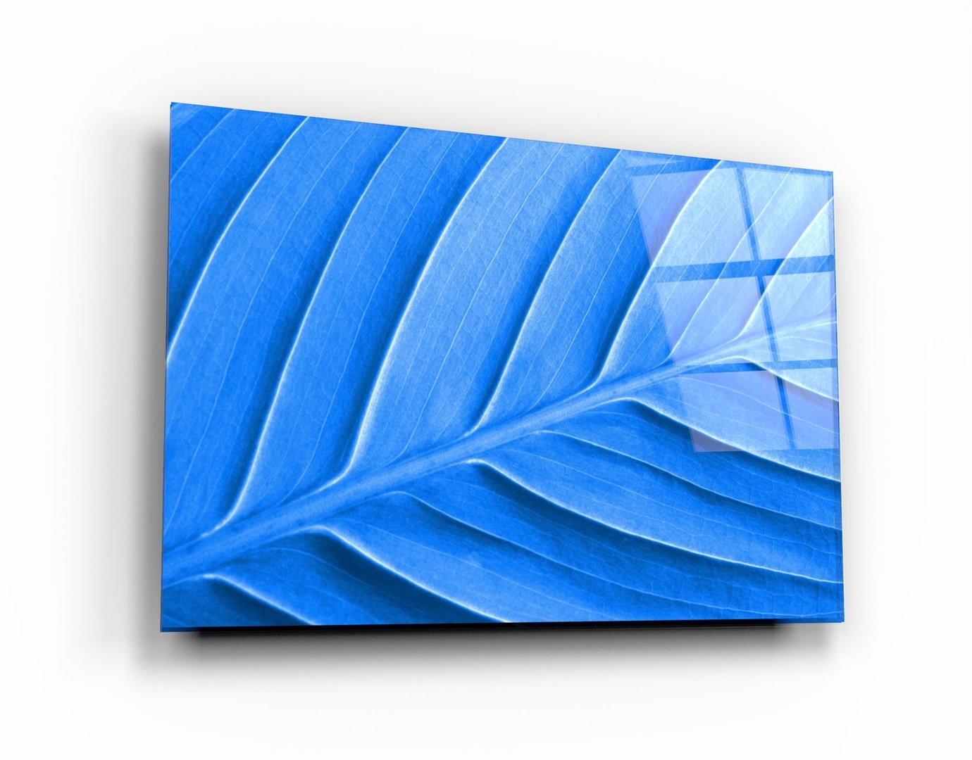 ・"Blue Leaf"・Glass Wall Art