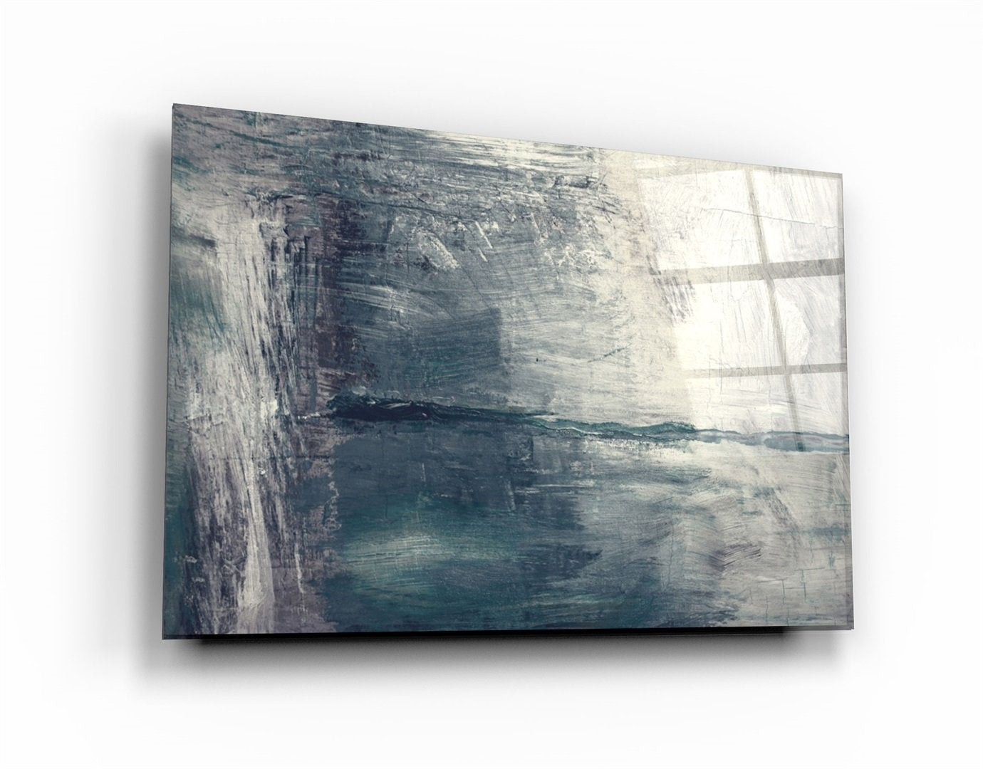 ・"Abstract Gray Sea"・Glass Wall Art