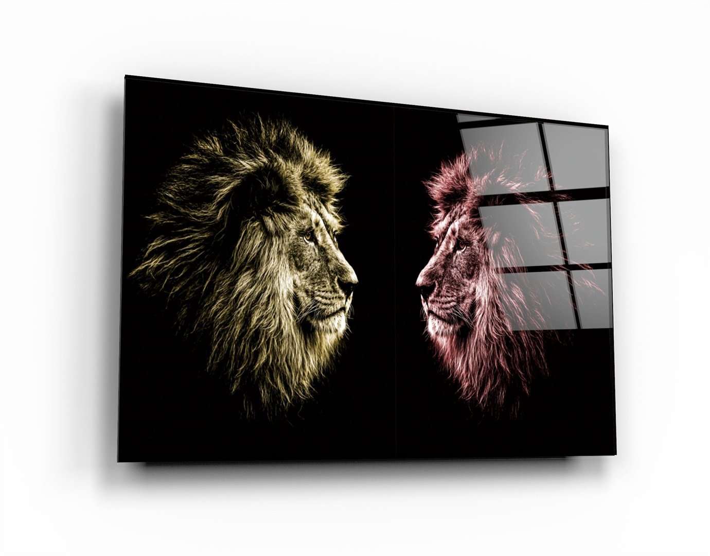 ・"Lions Confrontation YR "・Glass Wall Art