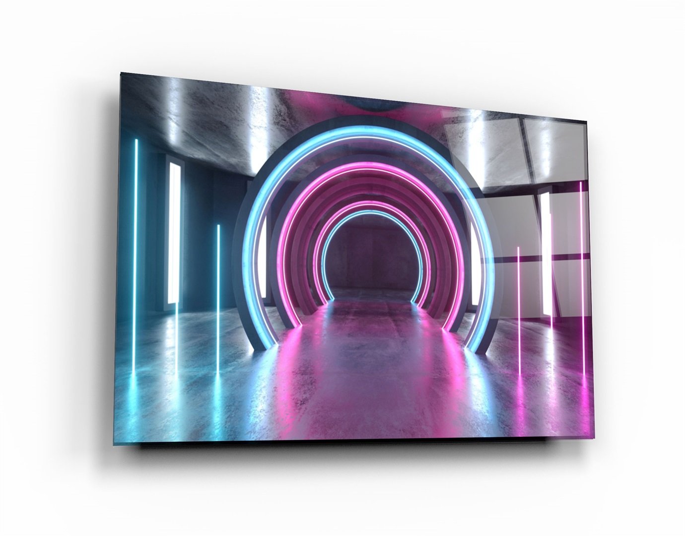 ・"Neon Ring"・Glass Wall Art