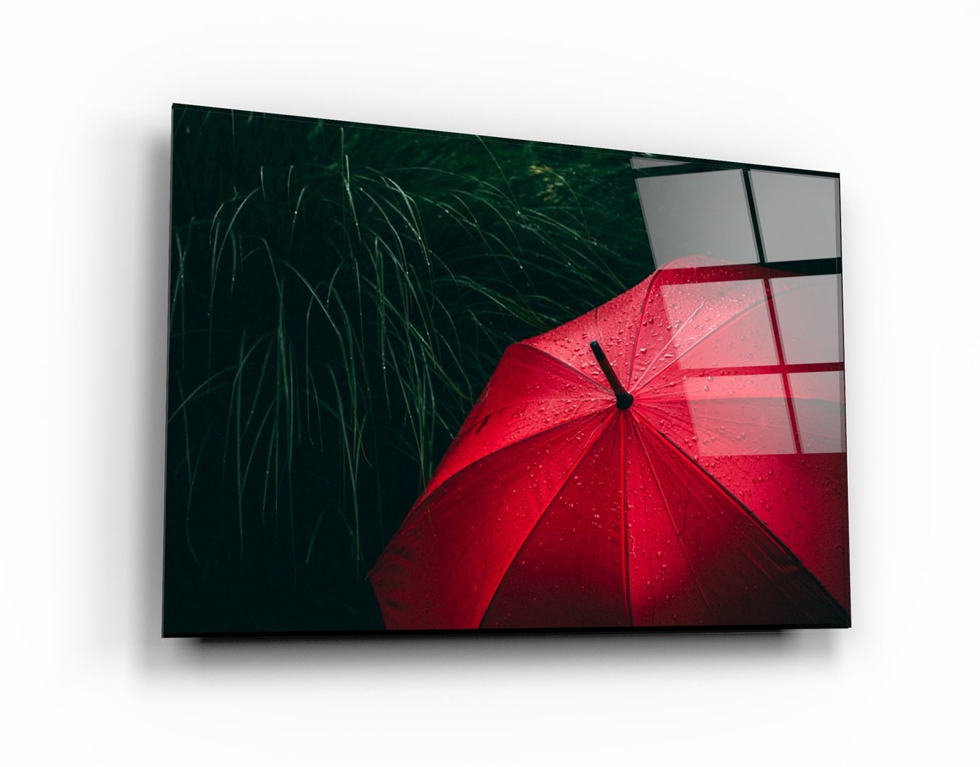 ・„Roter Regenschirm“・<tc>Glasbild</tc>