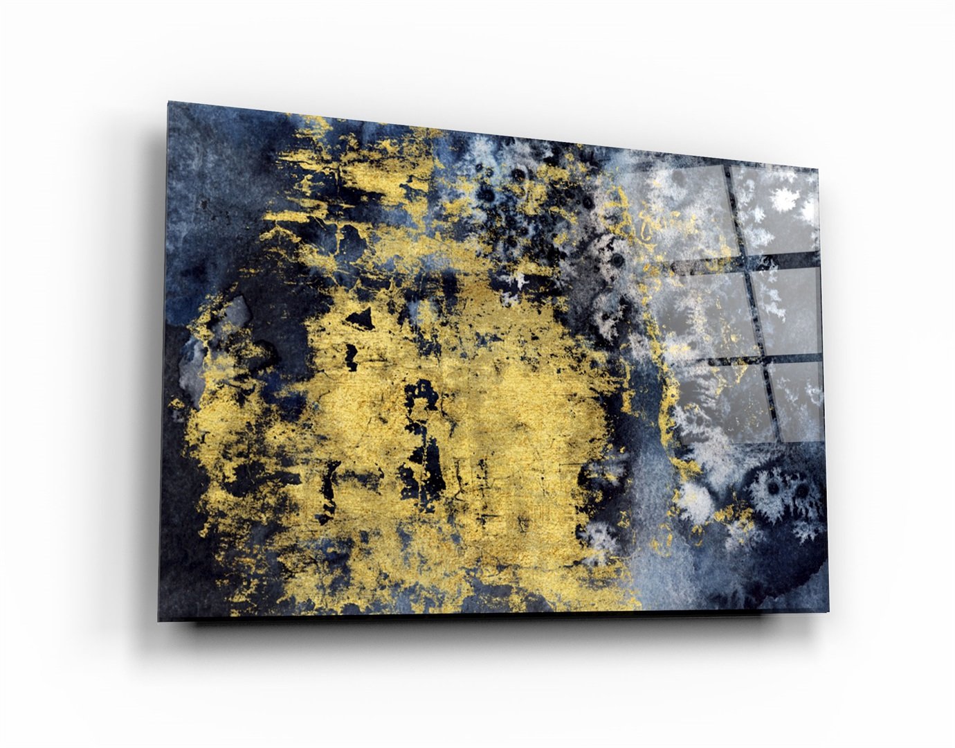 ・« Motif abstrait jaune V2 »・Art mural en verre