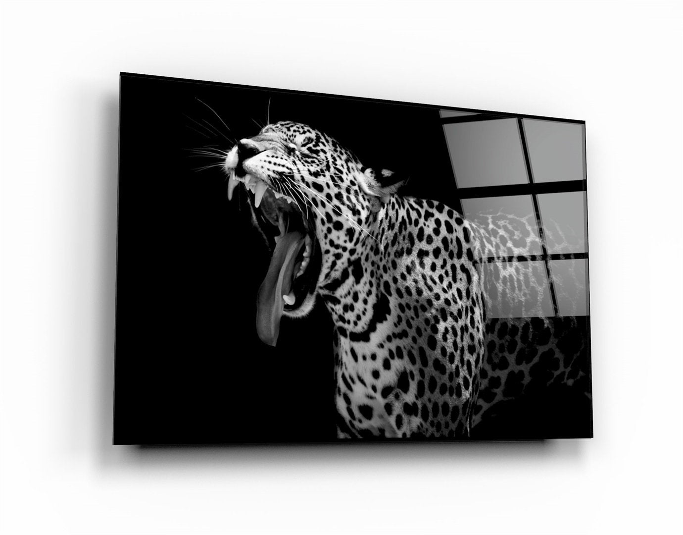 ・„Leopard Yawn“・<tc>Glasbild</tc>