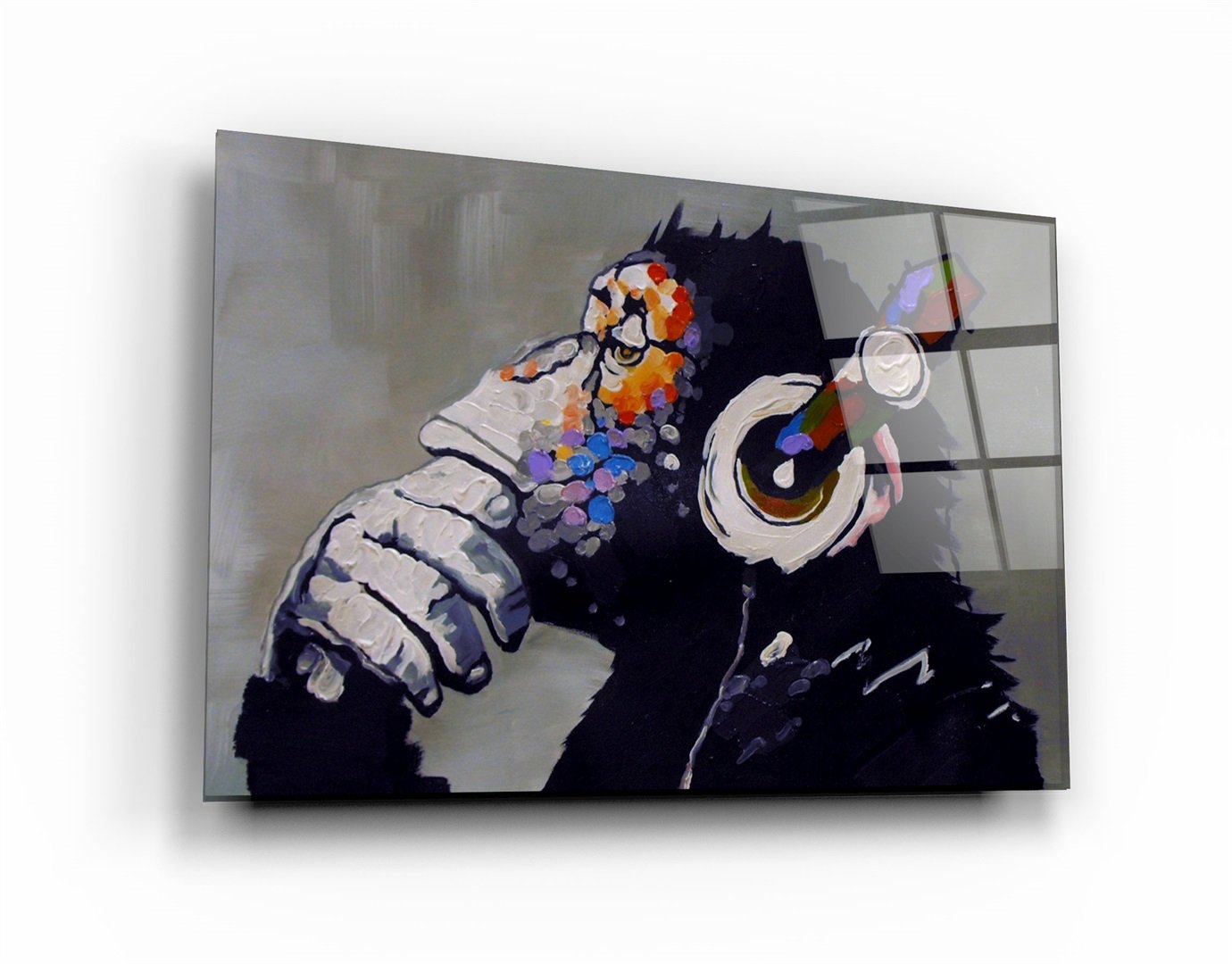・"Abstract Monkey Beat"・Glass Wall Art