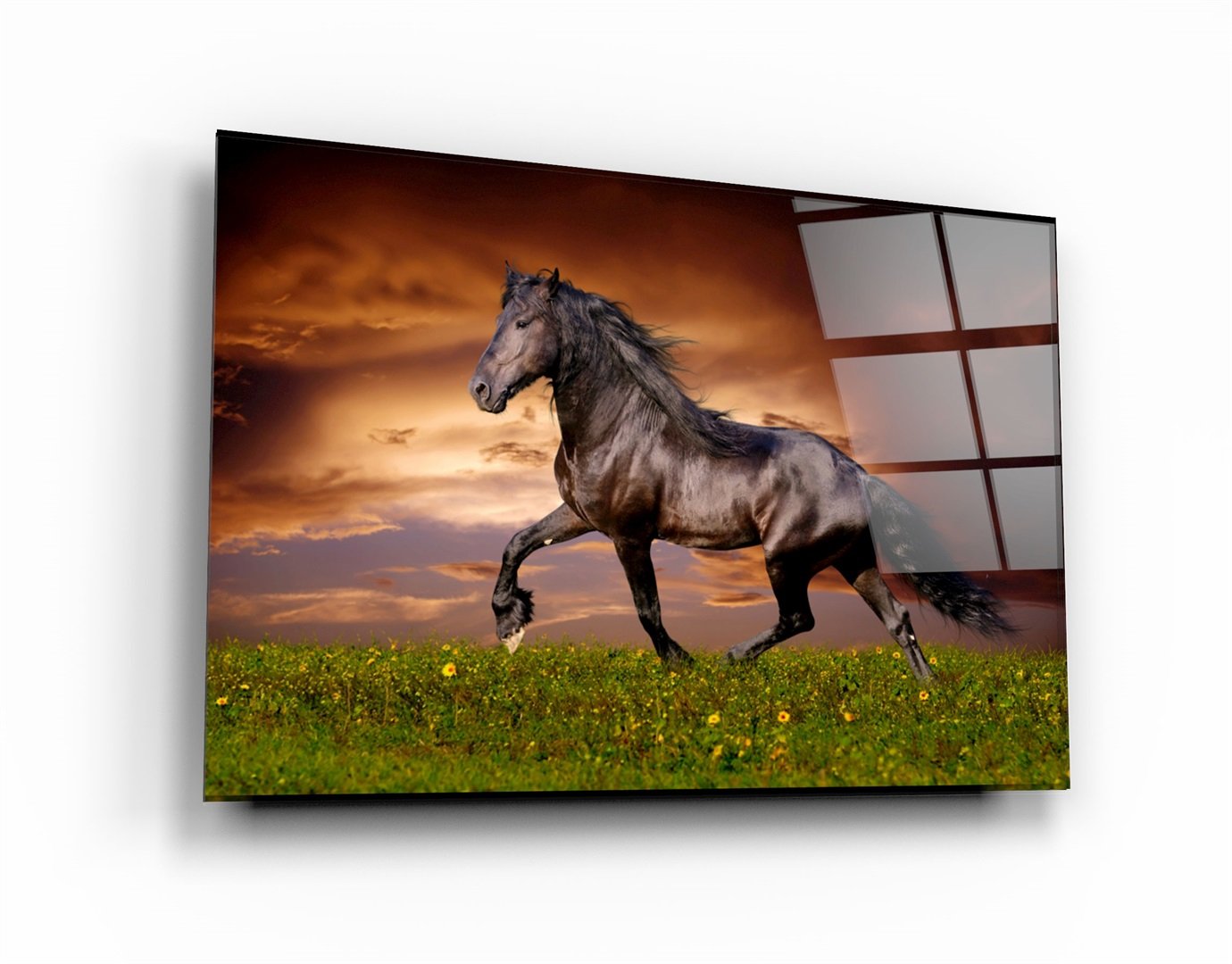 ・"Horse in the Wind"・Glass Wall Art