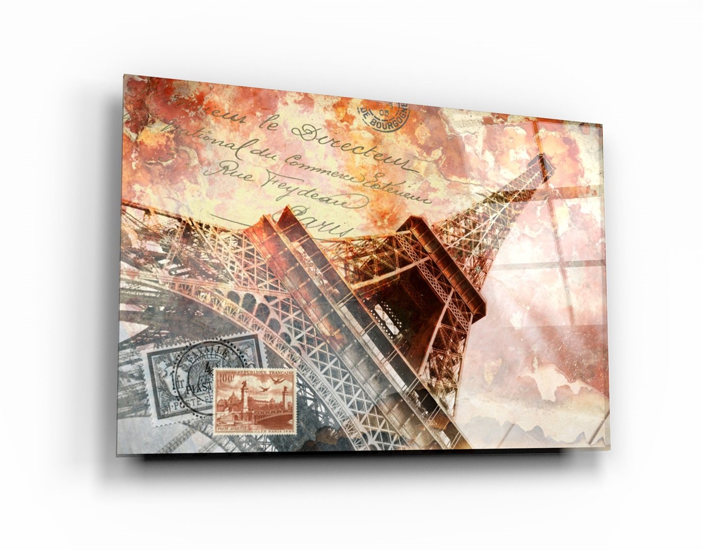 ・"Abstract Eiffel Tower"・Glass Wall Art