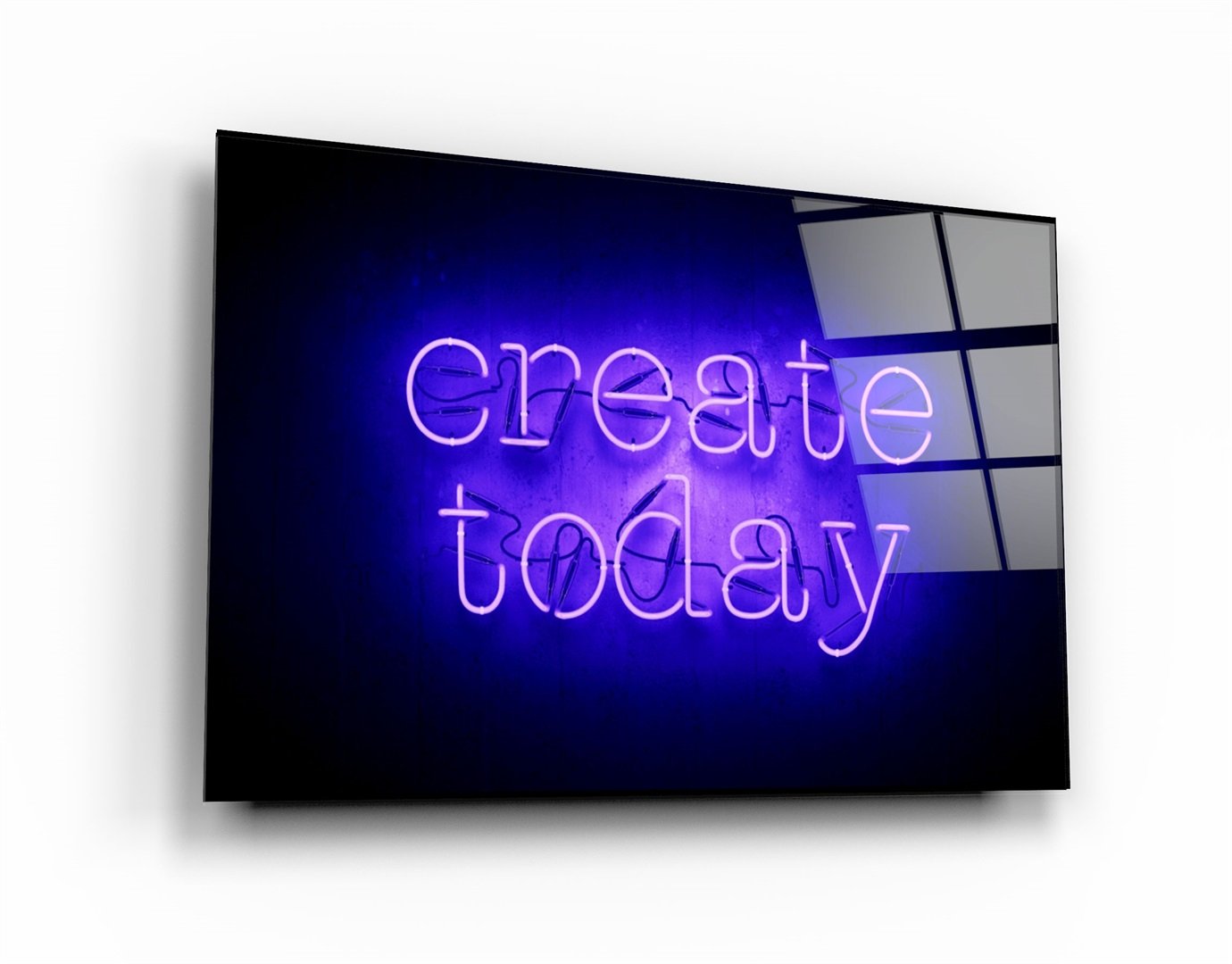 ・"Create Today"・Glass Wall Art