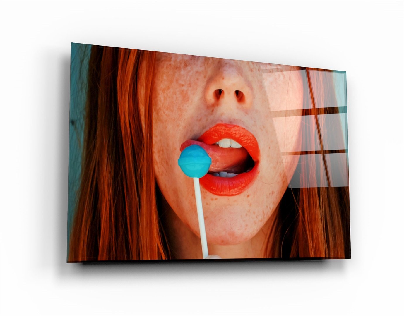 ・"Blue Lollipop"・Glass Wall Art