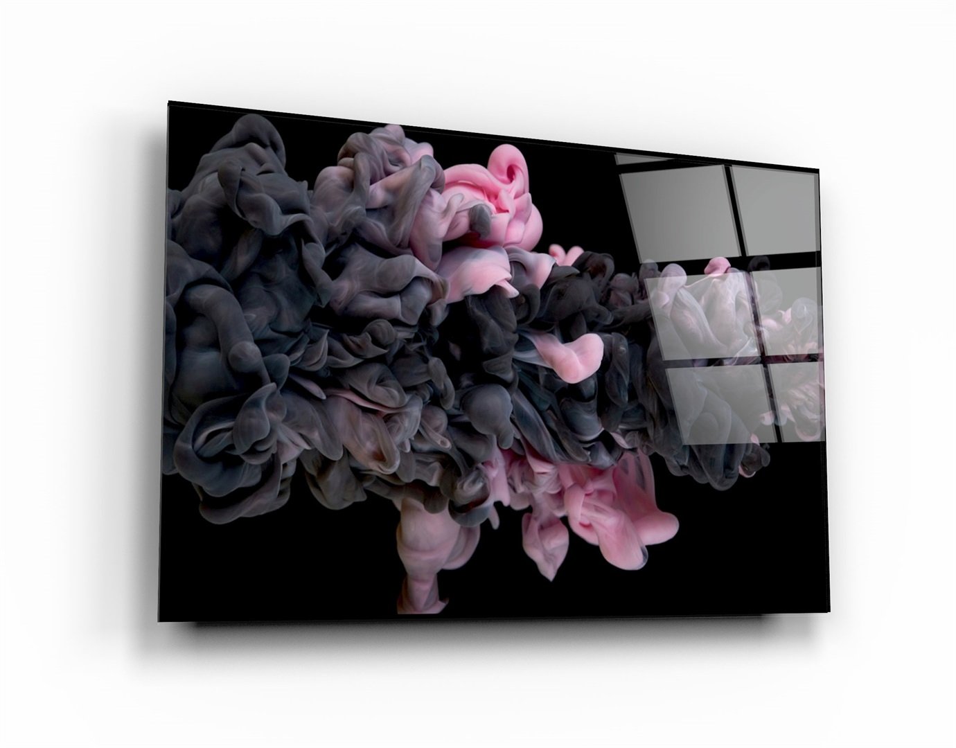 ・"Pink and Gray"・Glass Wall Art