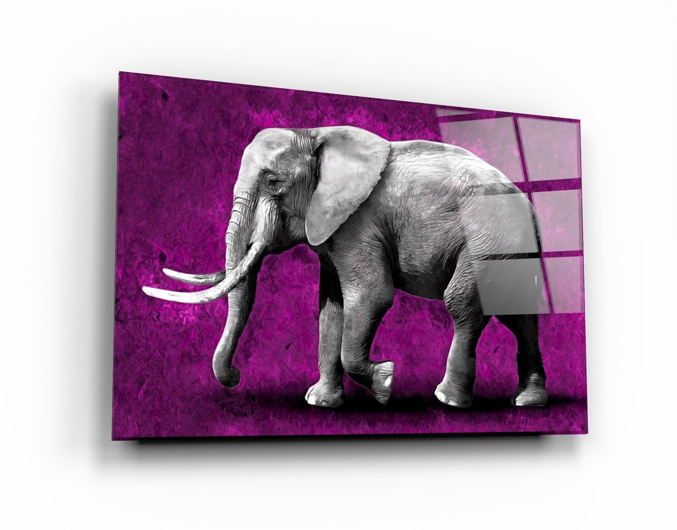 ・„Elephant Purple“・<tc>Glasbild</tc>