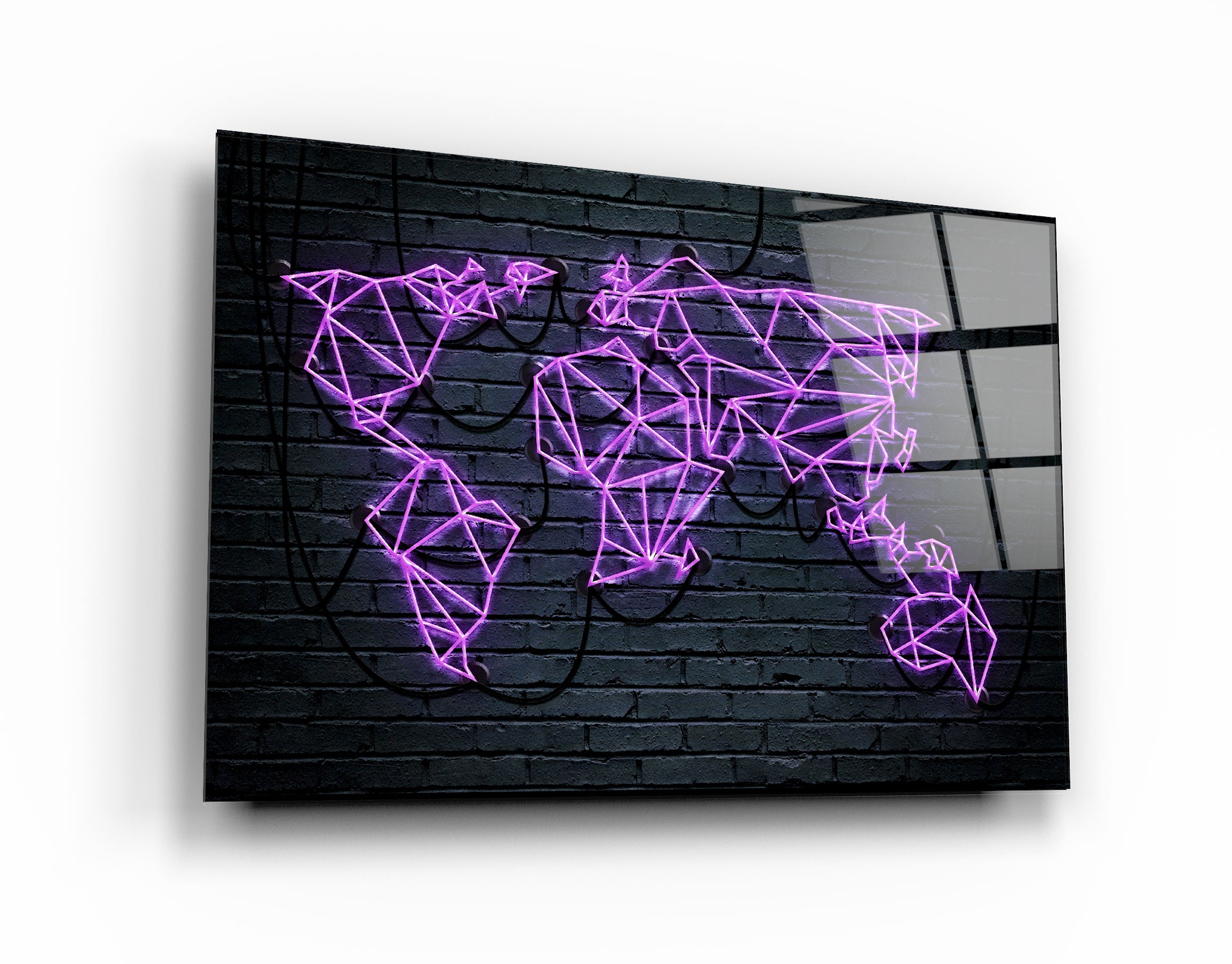 ・"World Map"・Glass Wall Art