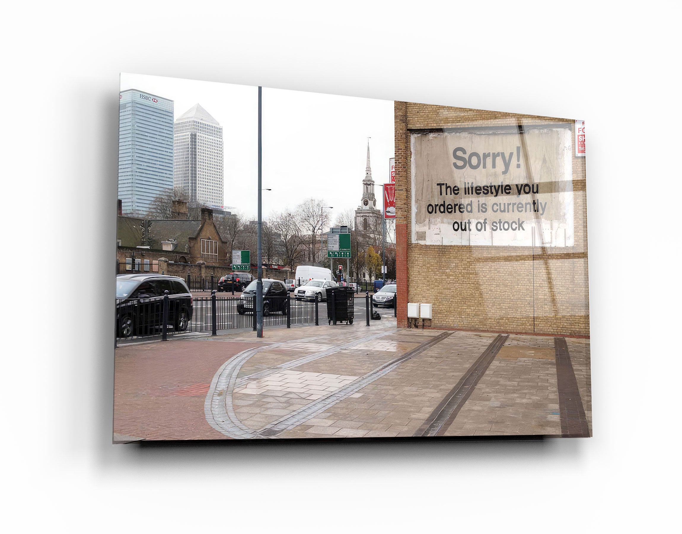 ・"Banksy - Sorry"・Designer's Collection Glass Wall Art