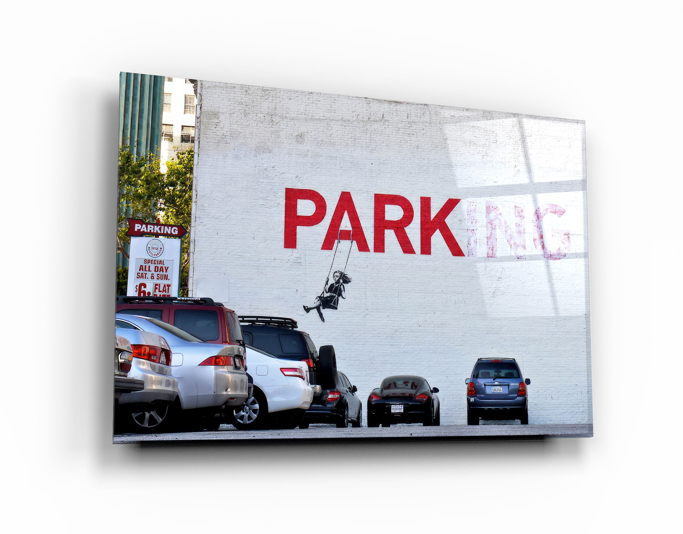 ・"Banksy - Parking"・Designer's Collection Glass Wall Art