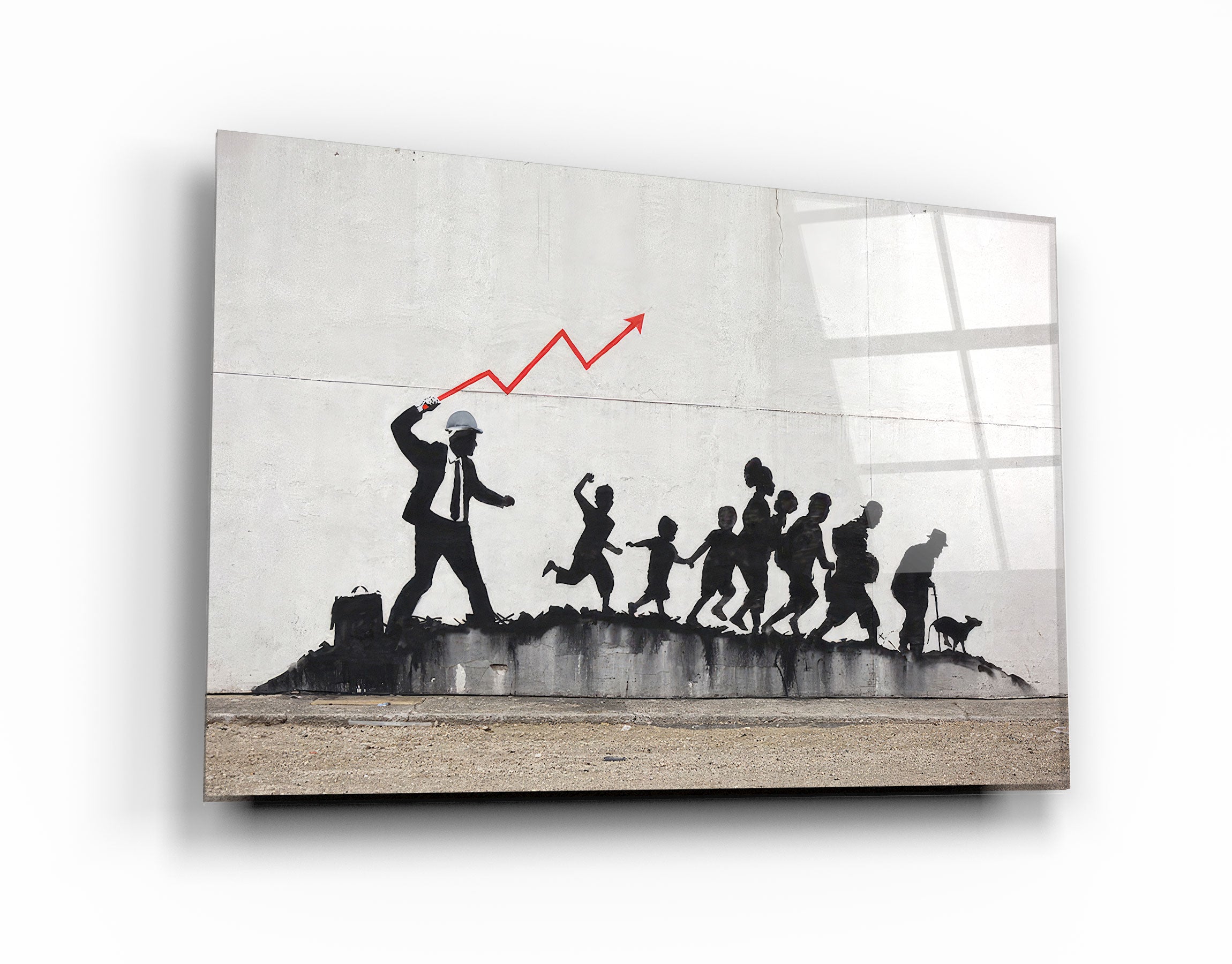 ・"Banksy - Noname"・Art mural en verre de la collection du designer