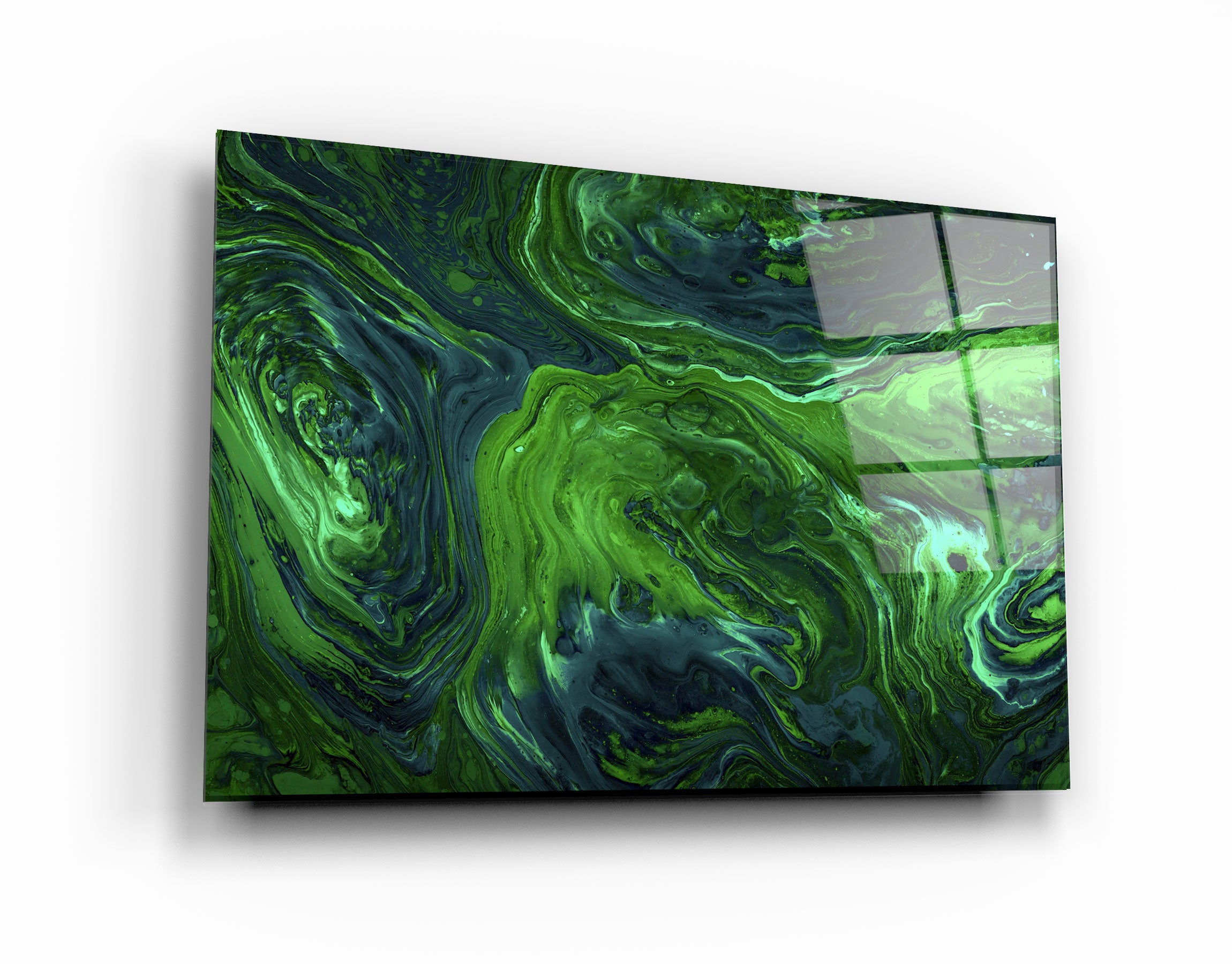 ・"Lava Pattern - Green"・Designer's Collection Glass Wall Art