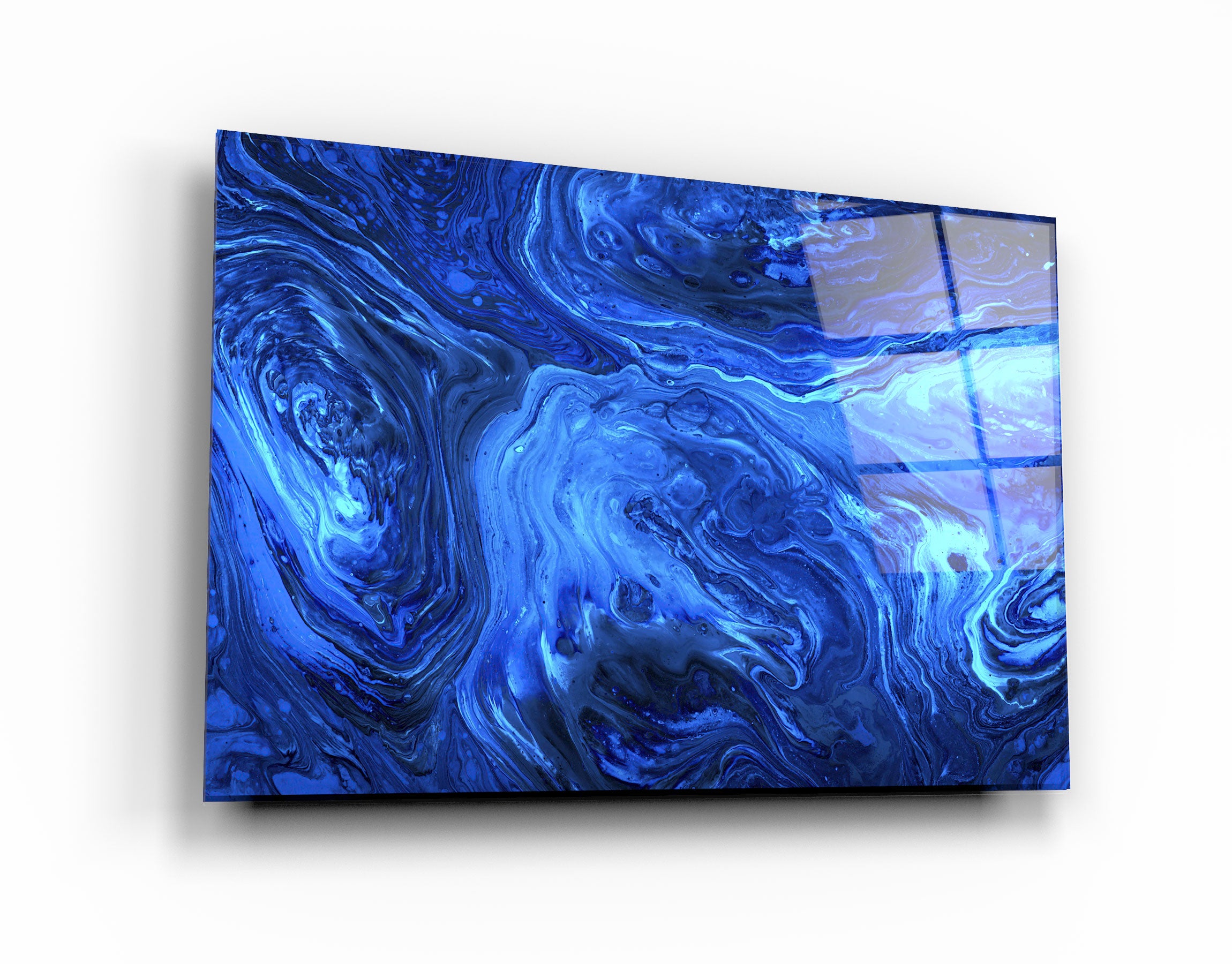 ・"Lava Pattern - Blue"・Designer's Collection Glass Wall Art
