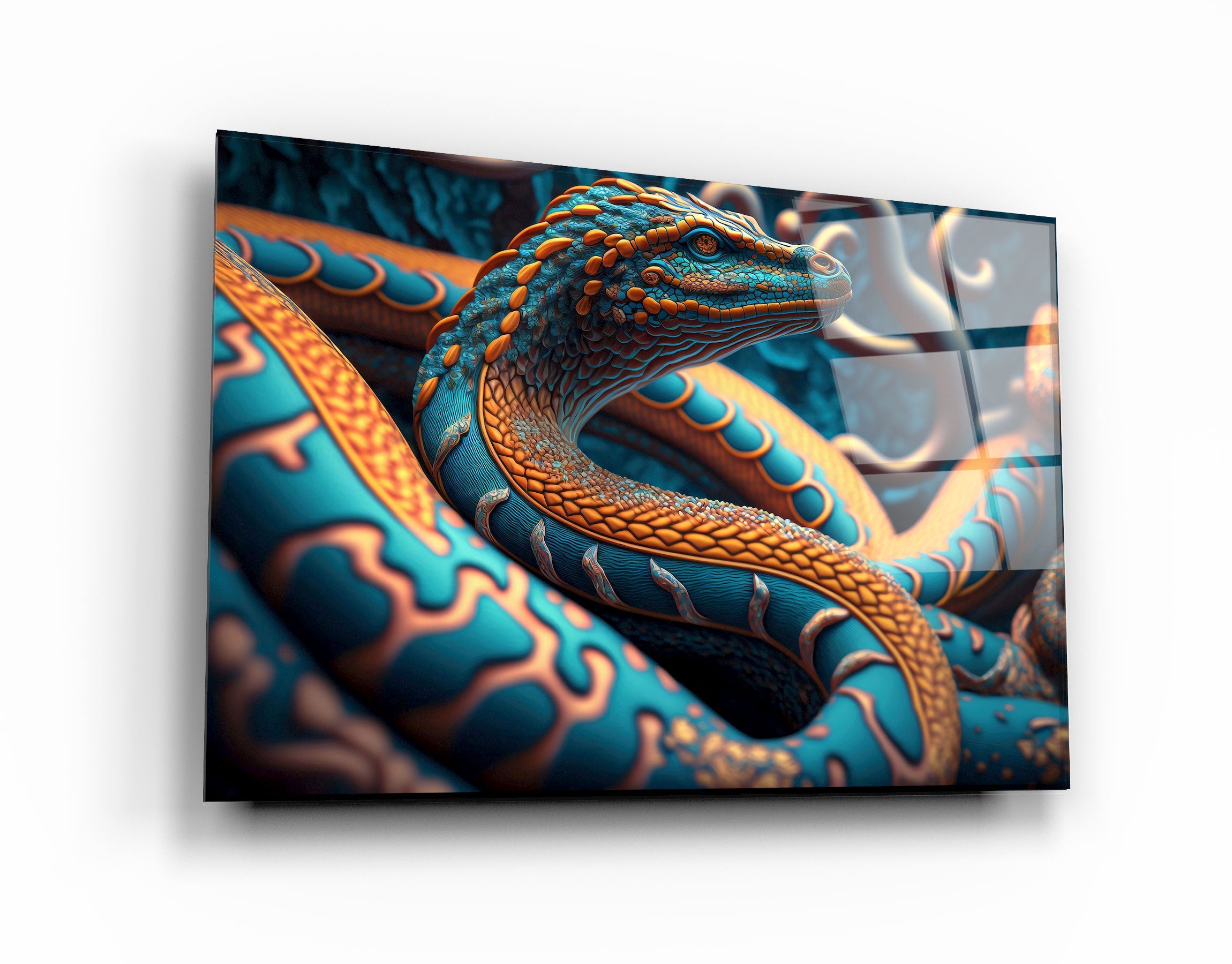 ・« Dragon serpent »・Art mural en verre de la collection Secret World