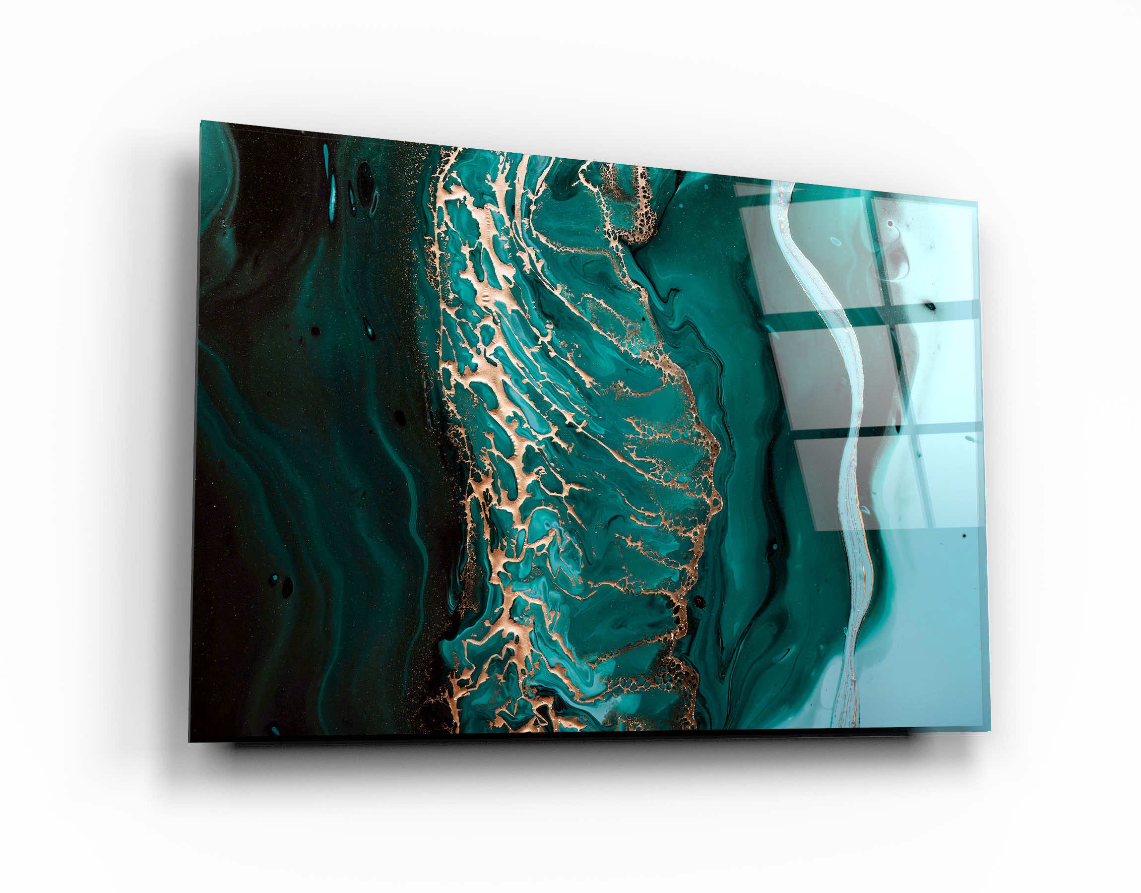 ・"Marble Collection H26 - Ocean"・Glass Wall Art