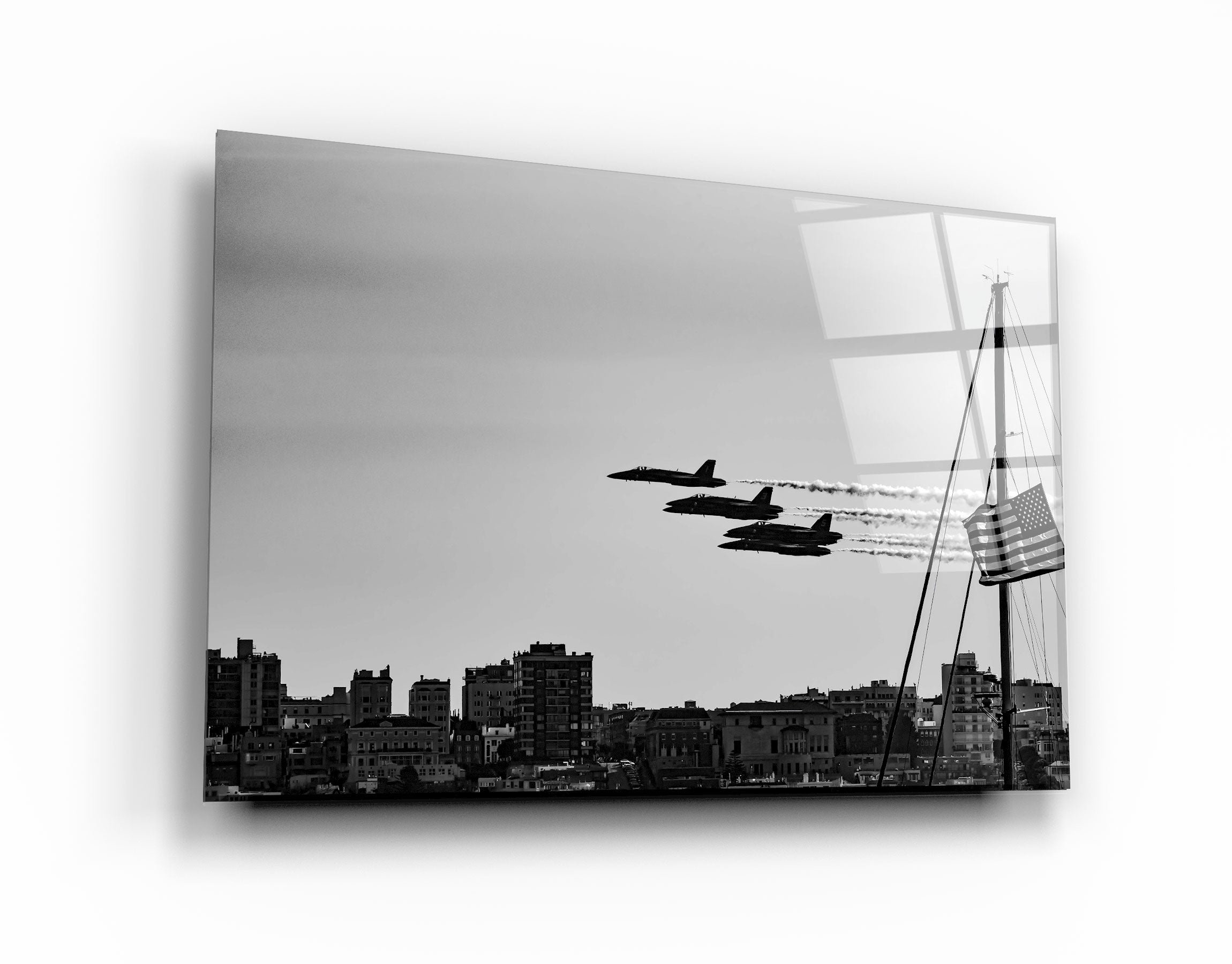 ・"Fighters Retro - American"・Glass Wall Art