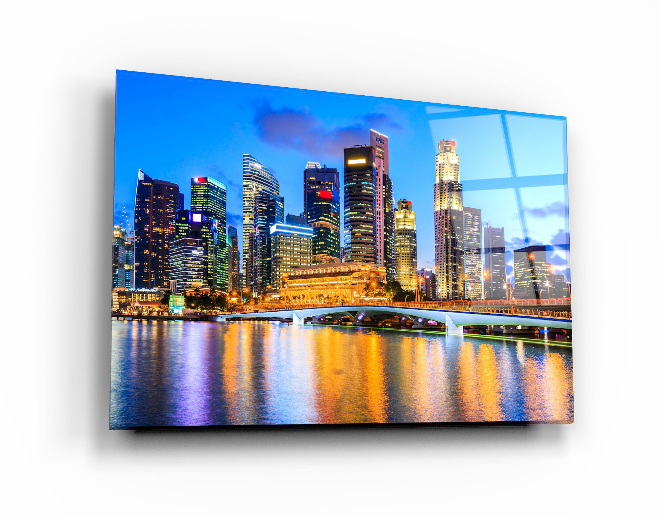 ・"Skyline de la ville de Singapour"・Art mural en verre