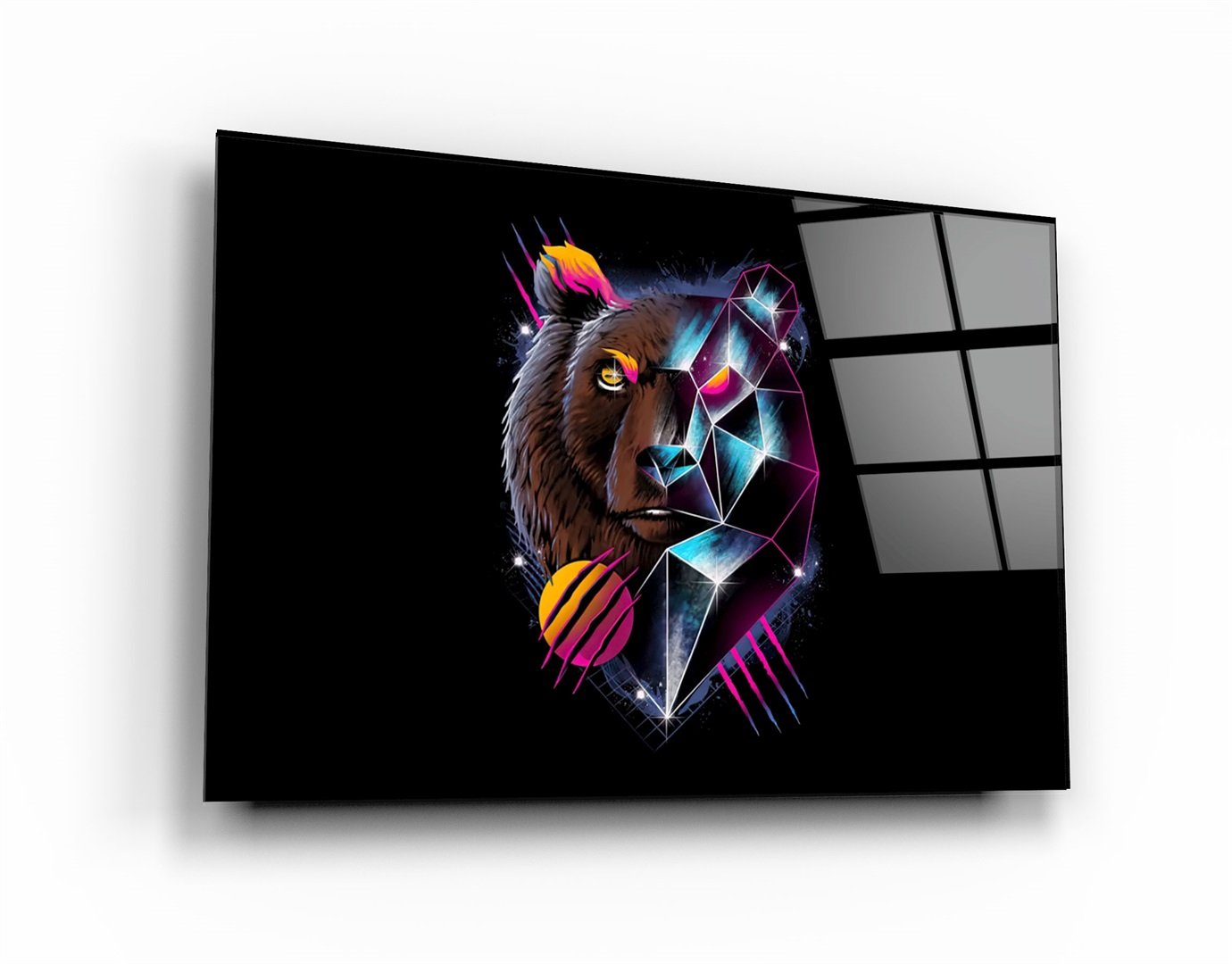 ・"Bear Neo"・Glass Wall Art