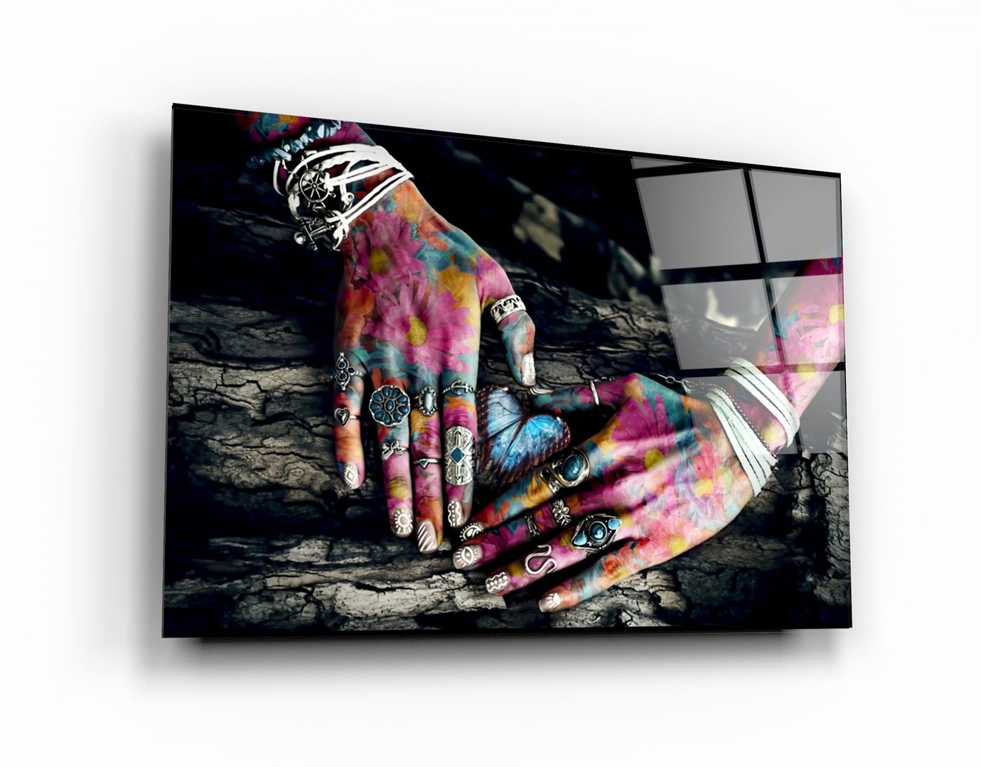 ・"Spiritual Hands"・Glass Wall Art