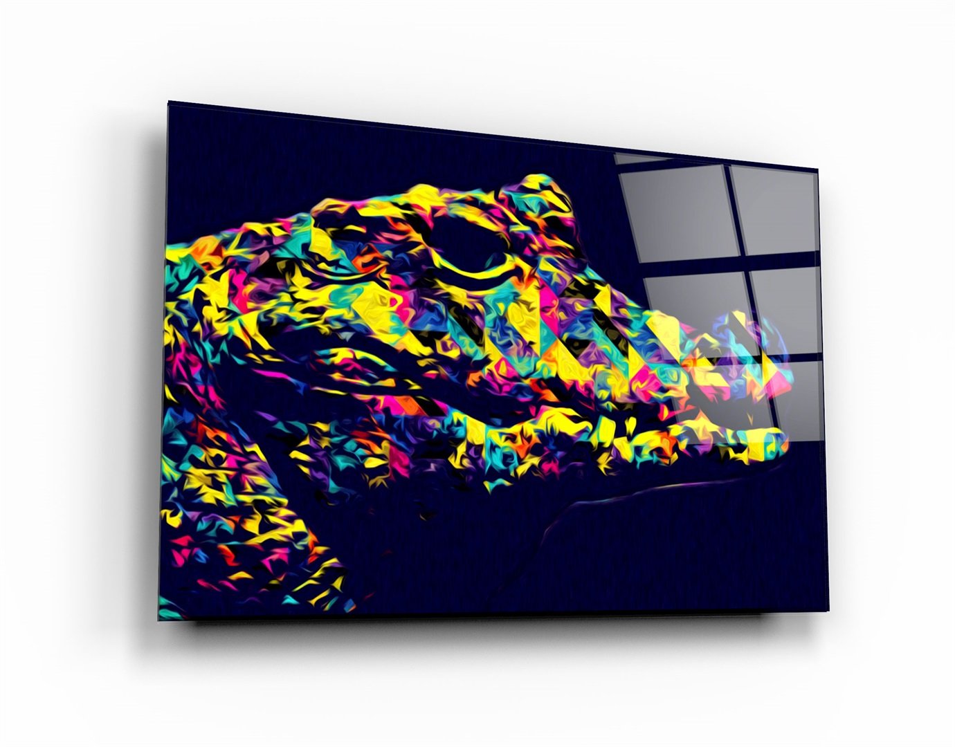 ・"Colormix Crocodile"・Glass Wall Art