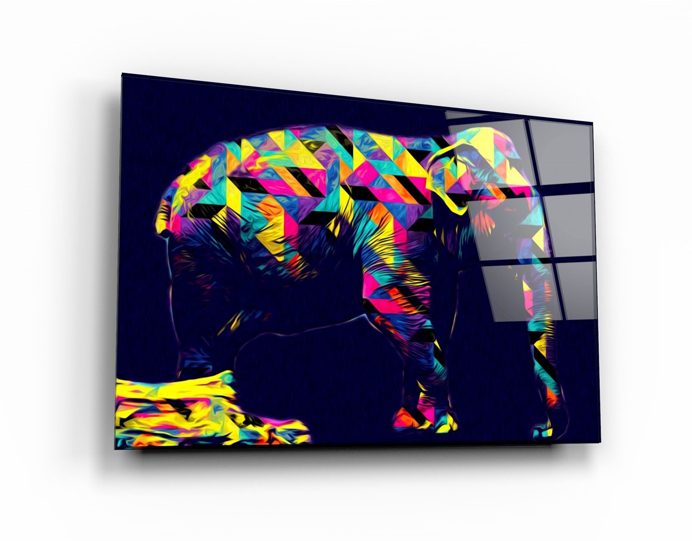 ・"Colormix Elephant"・Glass Wall Art