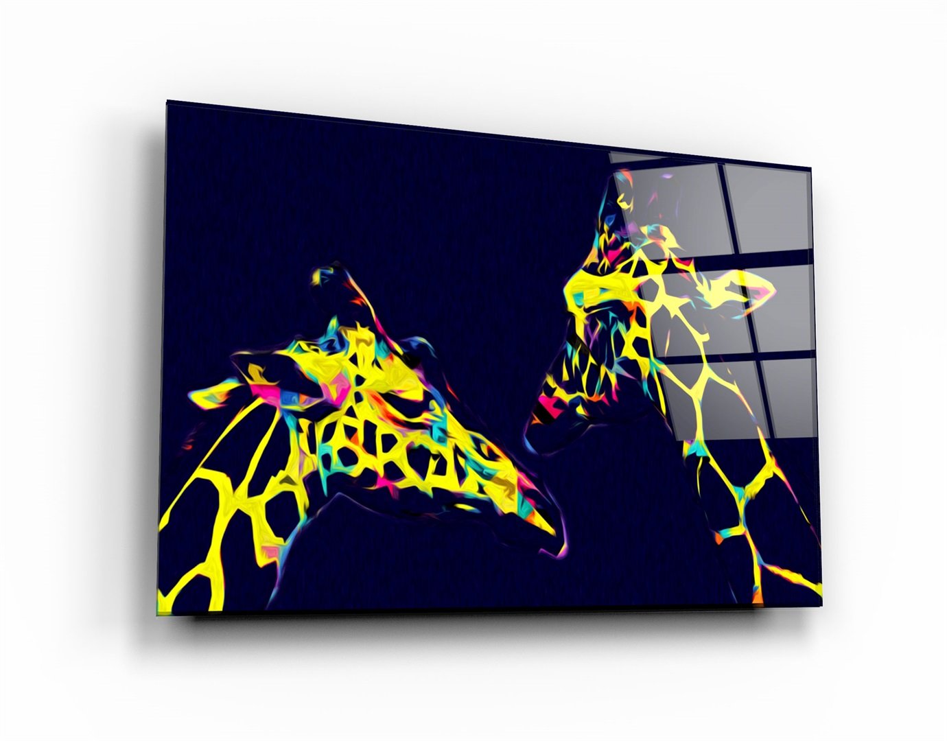 ・"Colormix Giraffes"・Glass Wall Art