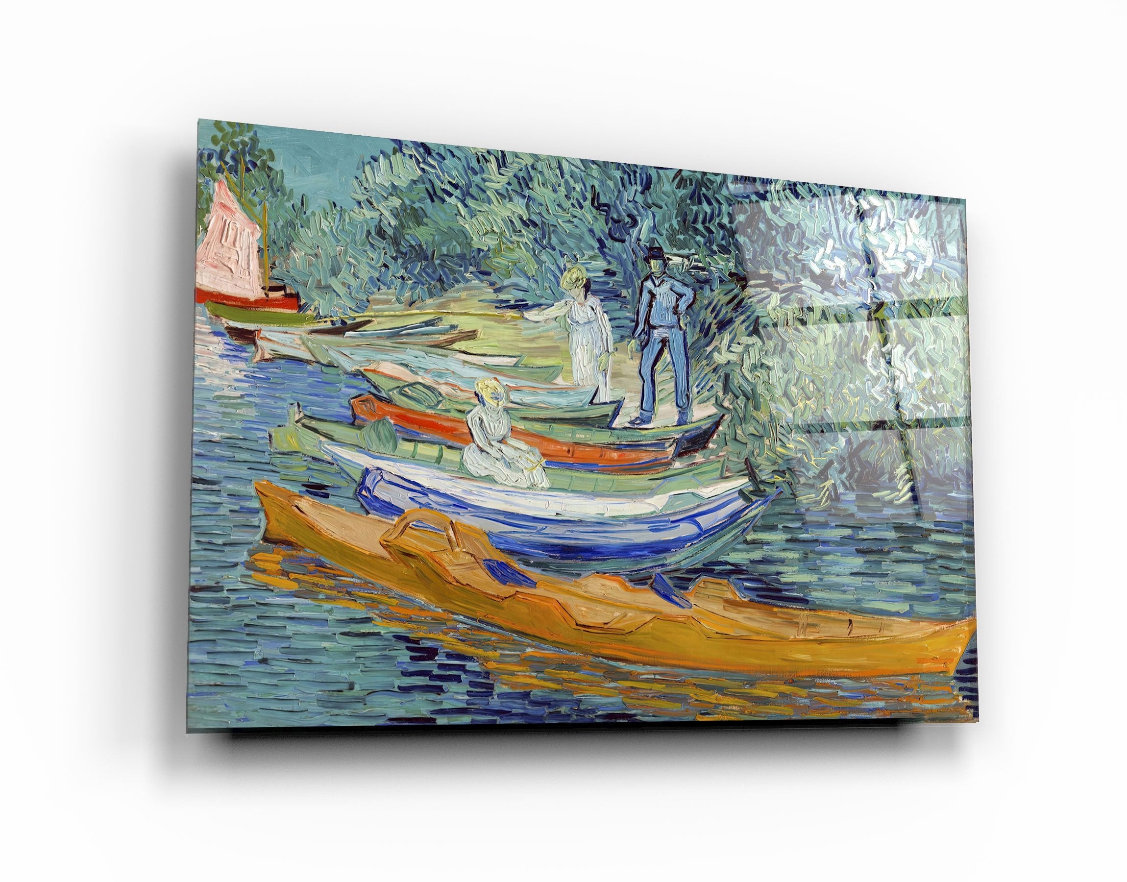 ・"Vincent van Gogh's Bank of the Oise at Auvers (1890)"・Glass Wall Art