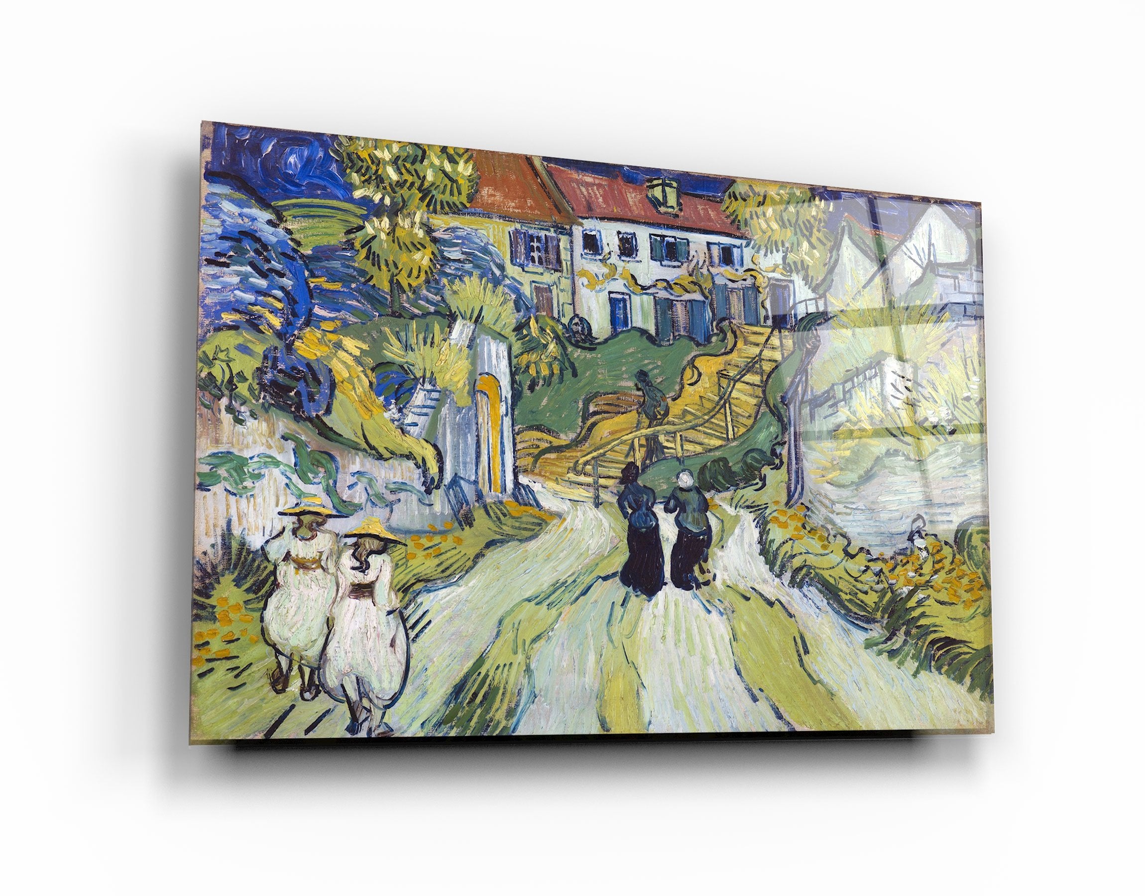 ・"Vincent van Gogh's Stairway at Auvers (1890)"・Glass Wall Art