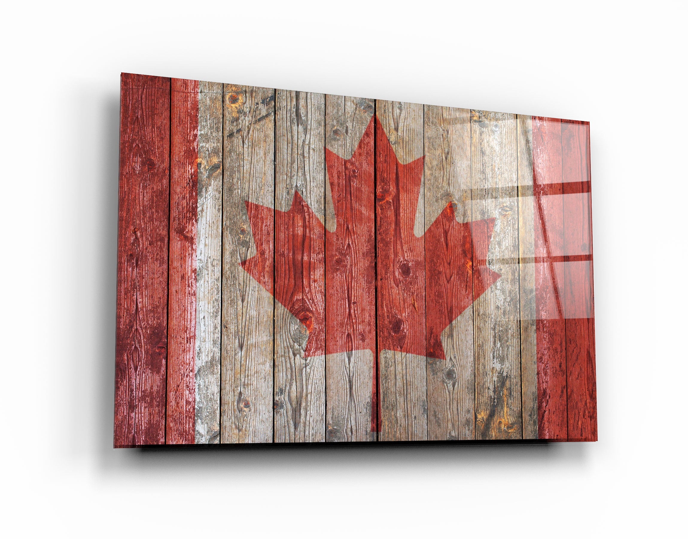 ・"Flag Of Canada"・Glass Wall Art