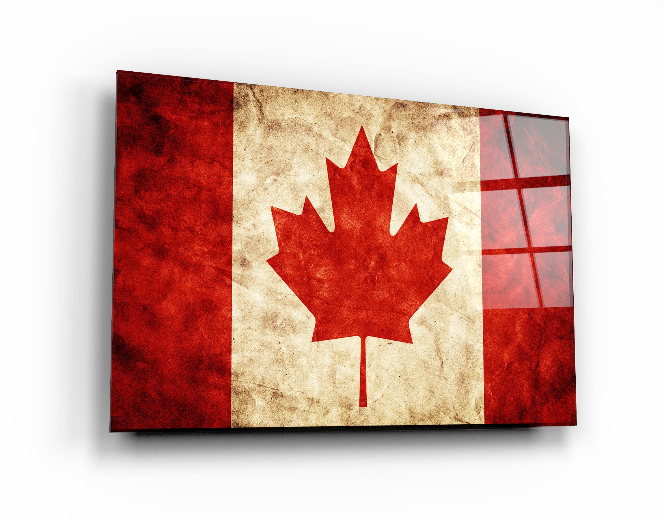 ・"Flag Of Canada V2"・Glass Wall Art