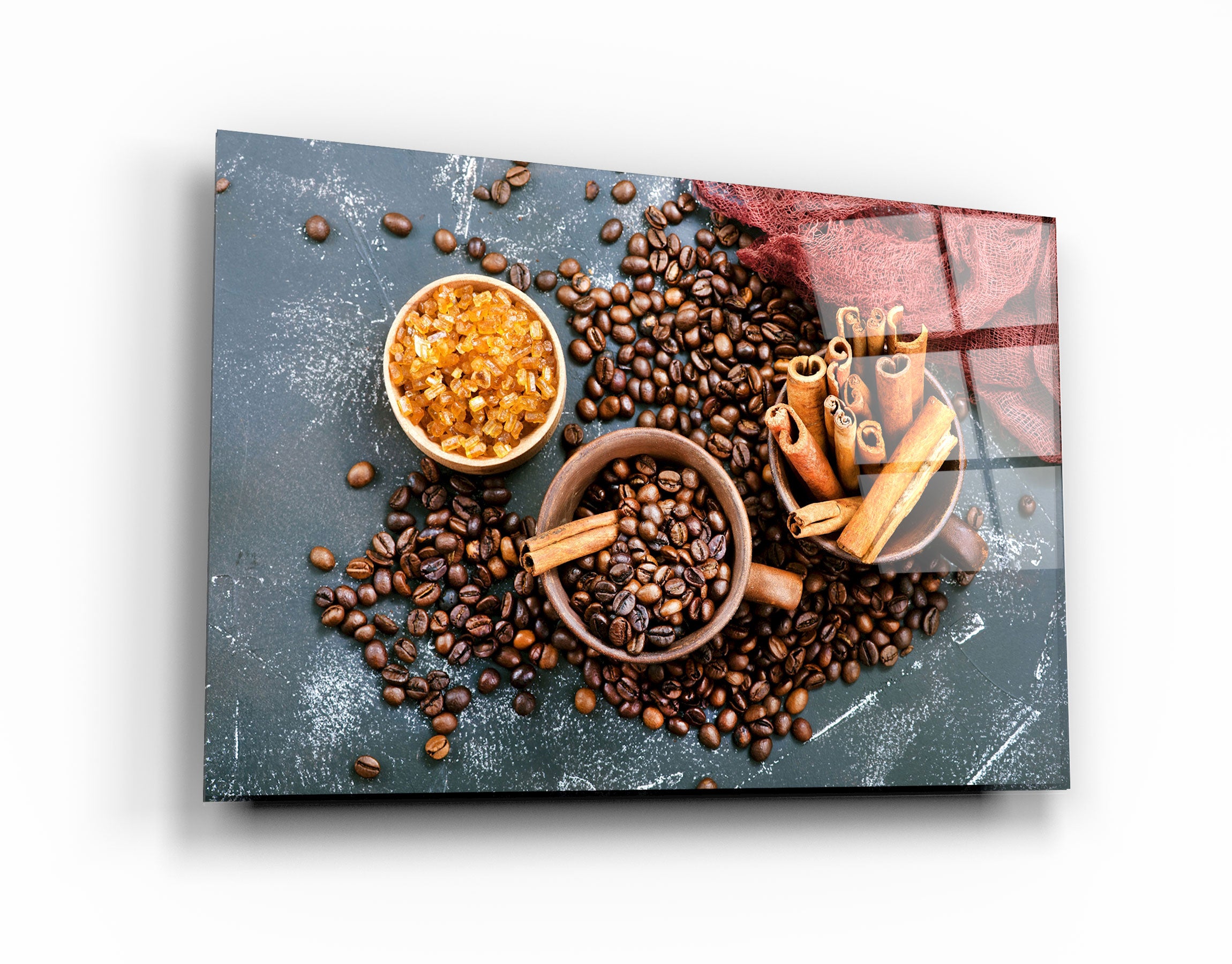 ・« Grains de café V3 »・Art mural en verre