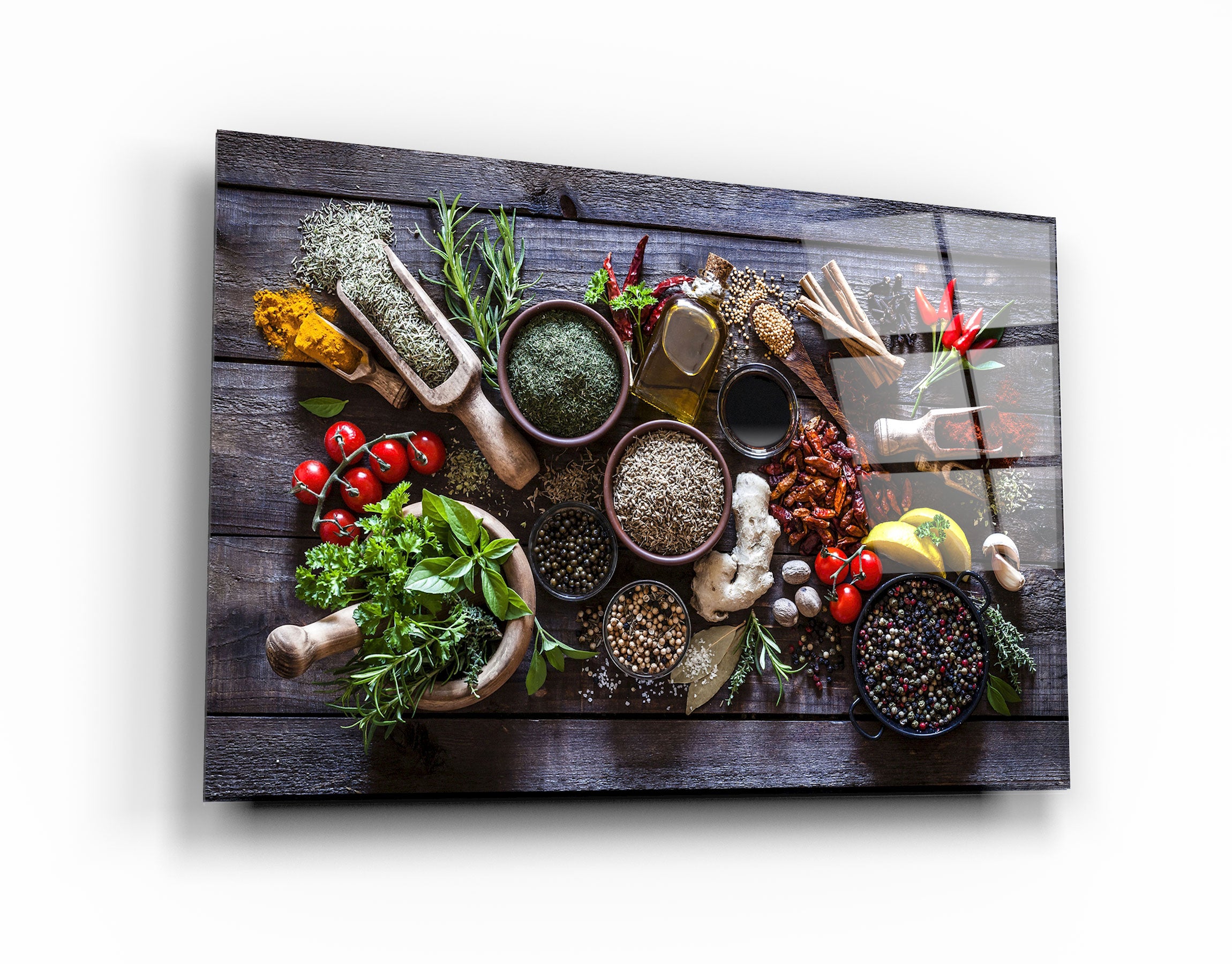 ・"Spices And Vegetables"・Glass Wall Art