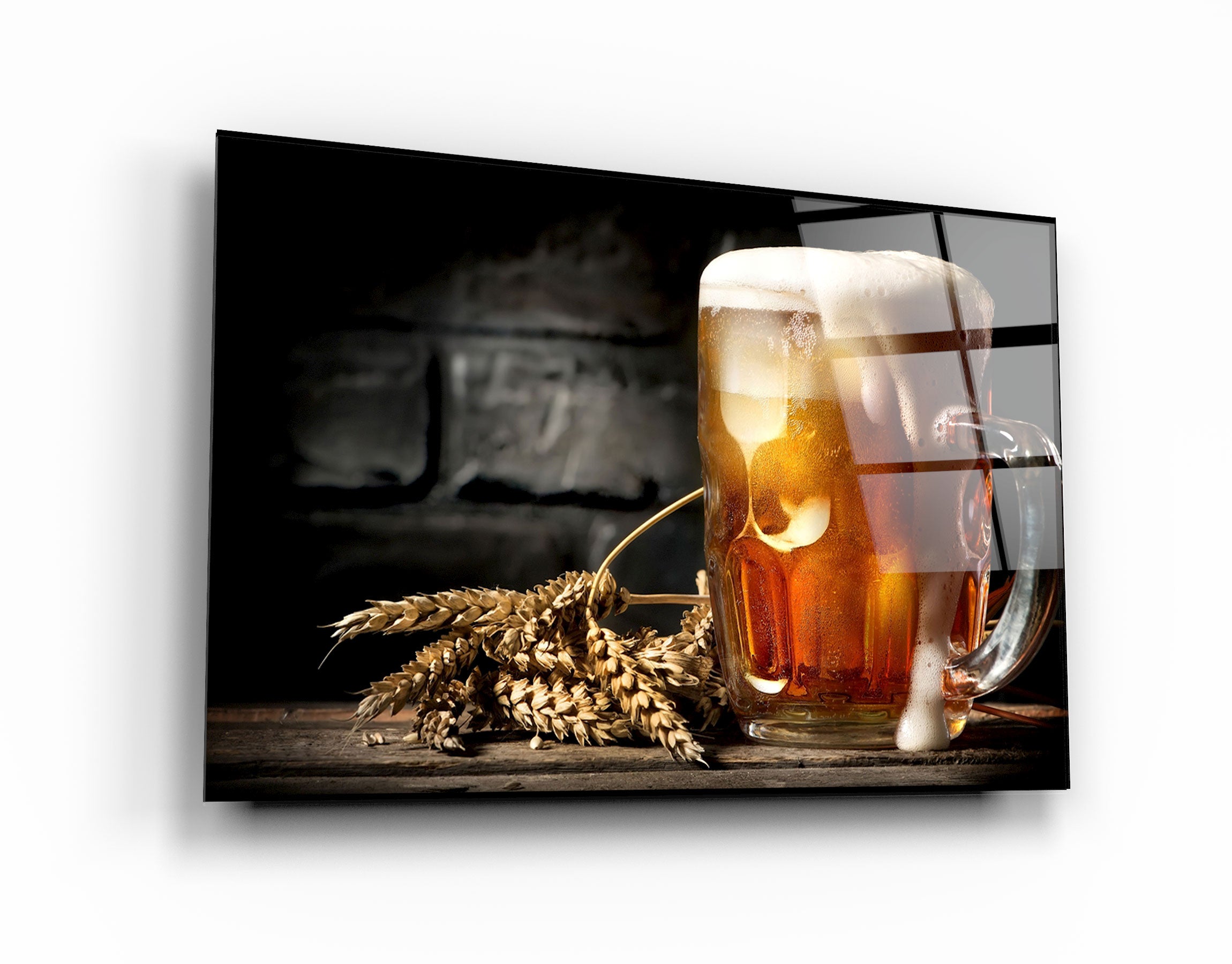 ・"Bubbling Beer"・Glass Wall Art