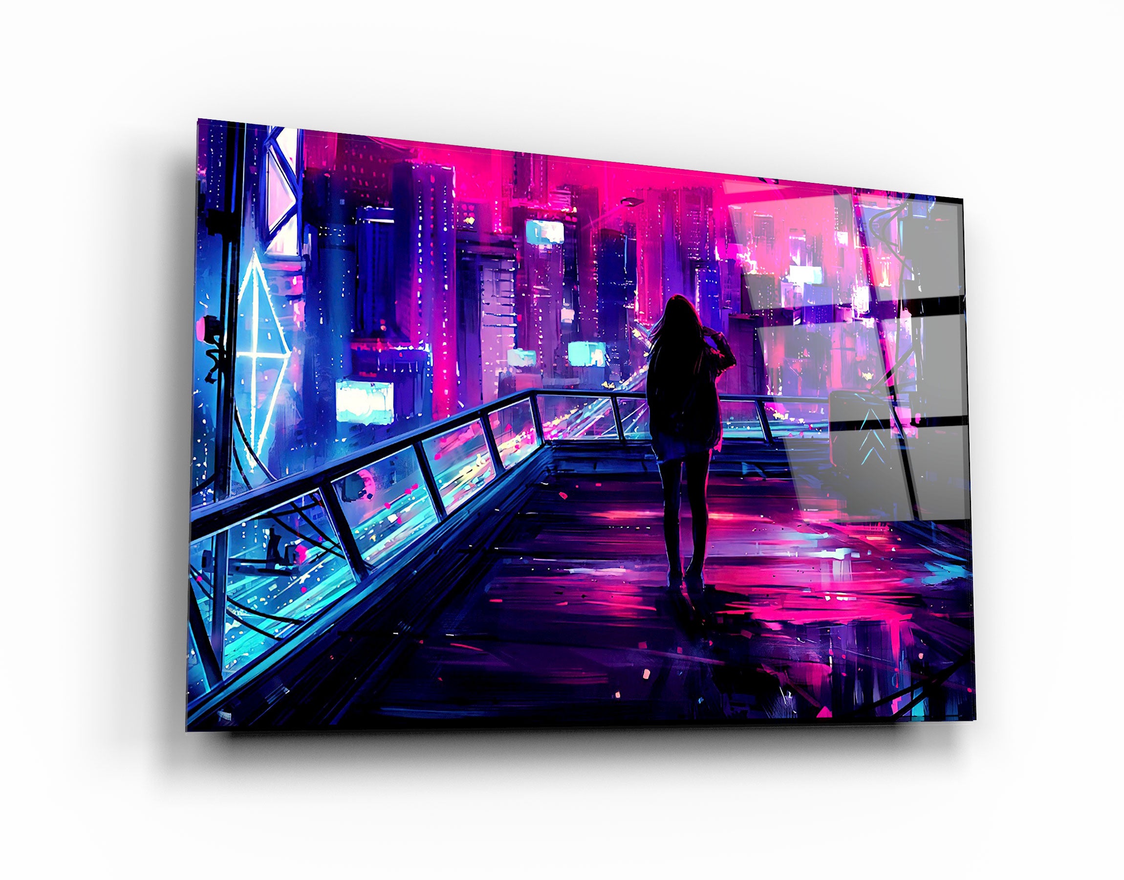 ・"Cyber City"・Glass Wall Art