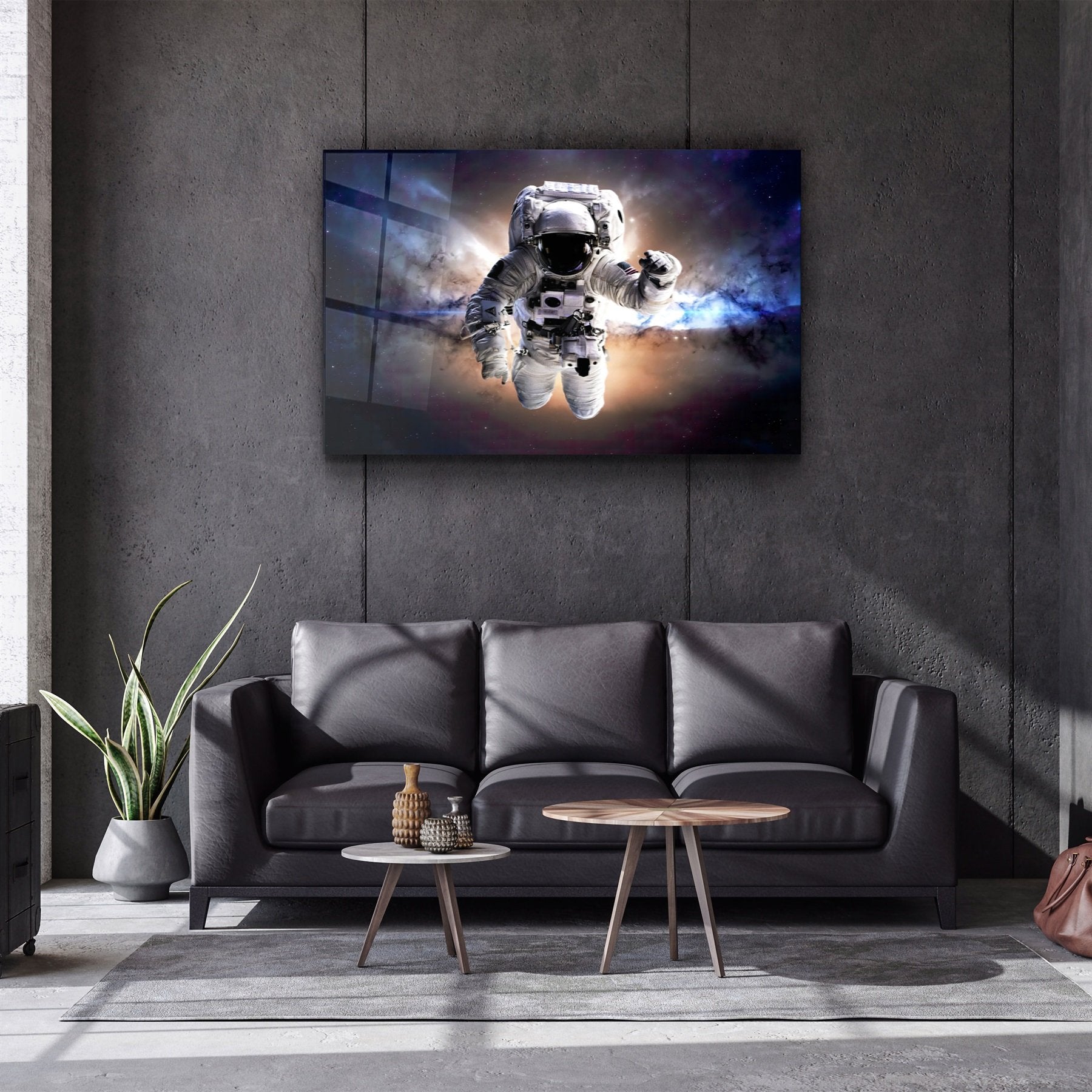 ・"Astronaute dans l'espace"・Art mural en verre