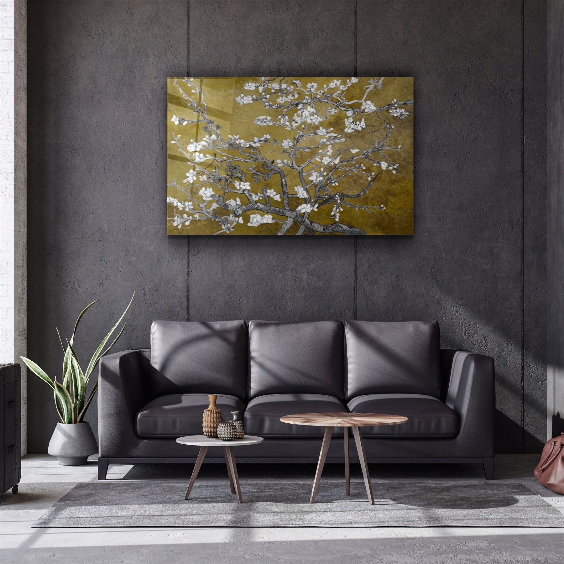 ・"Abstract Flowers V2"・Glass Wall Art