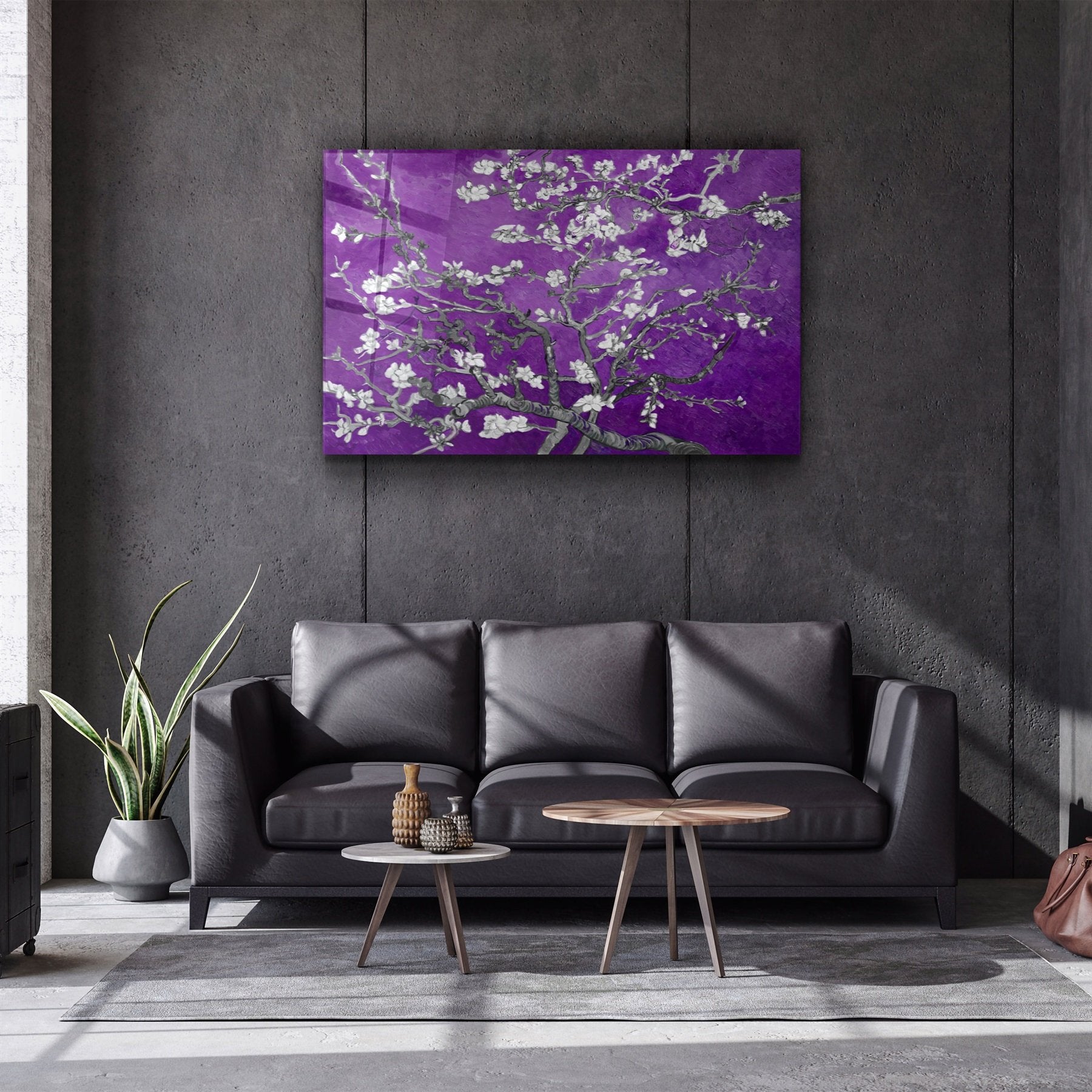 ・"Abstract Flowers V4"・Glass Wall Art