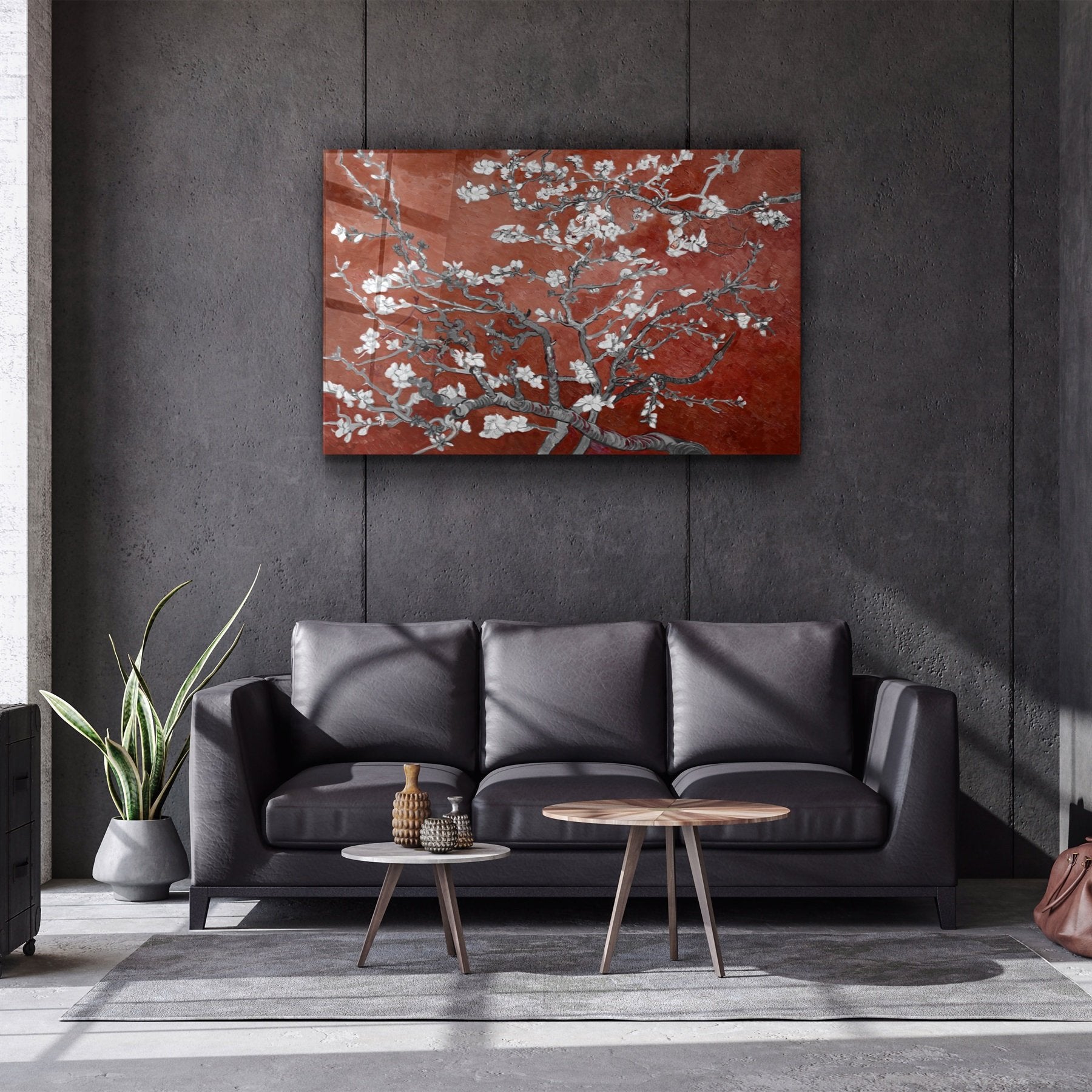 ・"Fleurs abstraites V5"・Art mural en verre