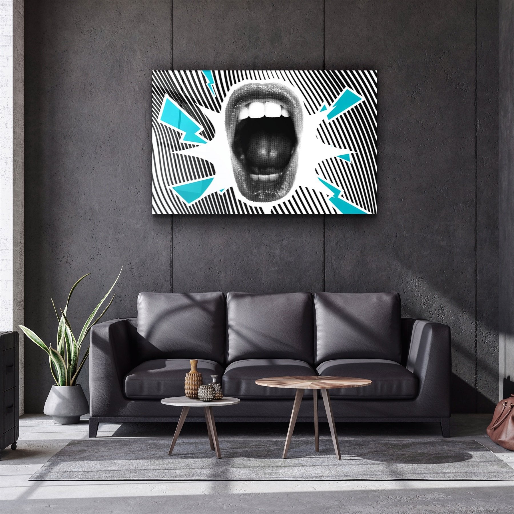 ・"Abstract Scream"・Glass Wall Art
