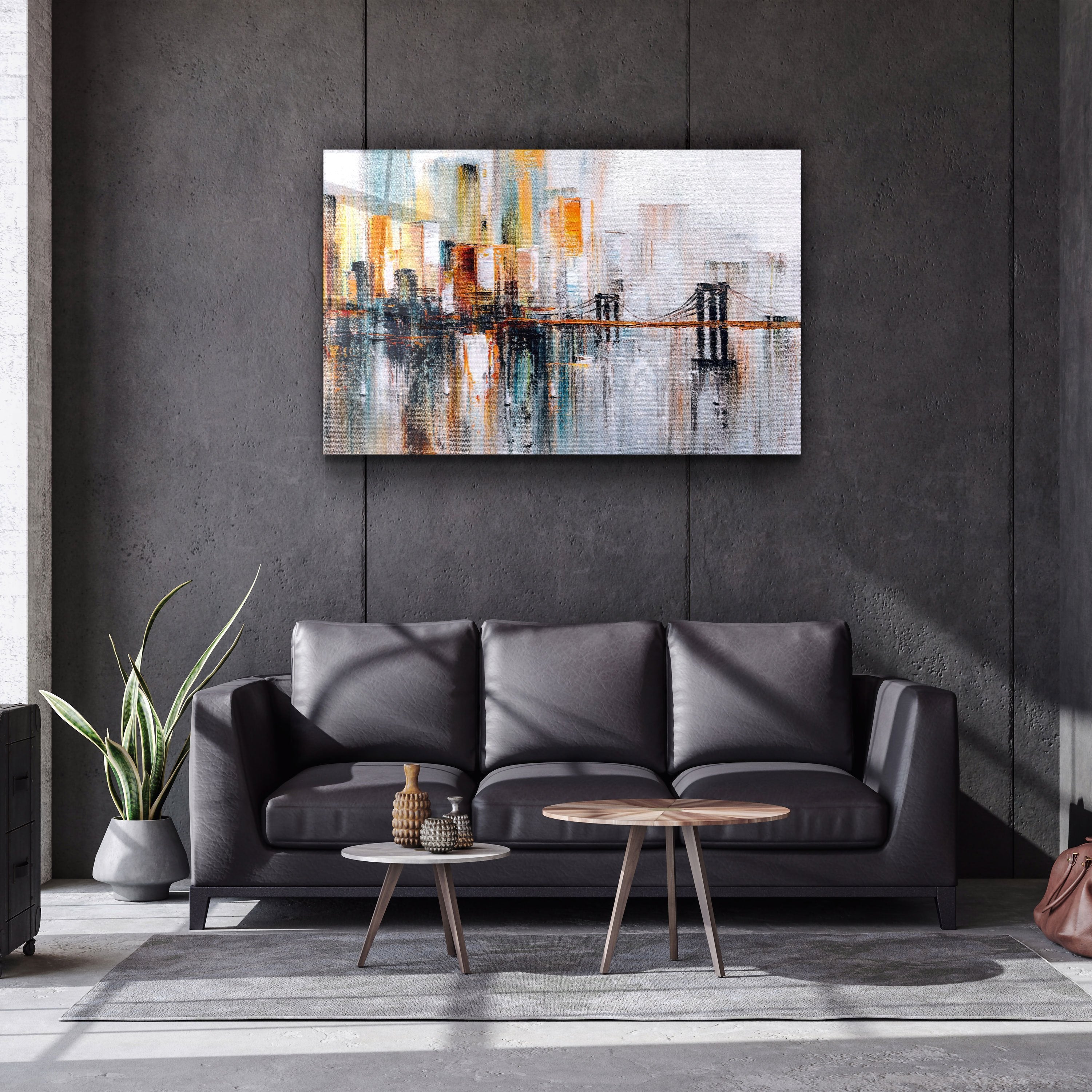 ・"Abstract City View"・Glass Wall Art