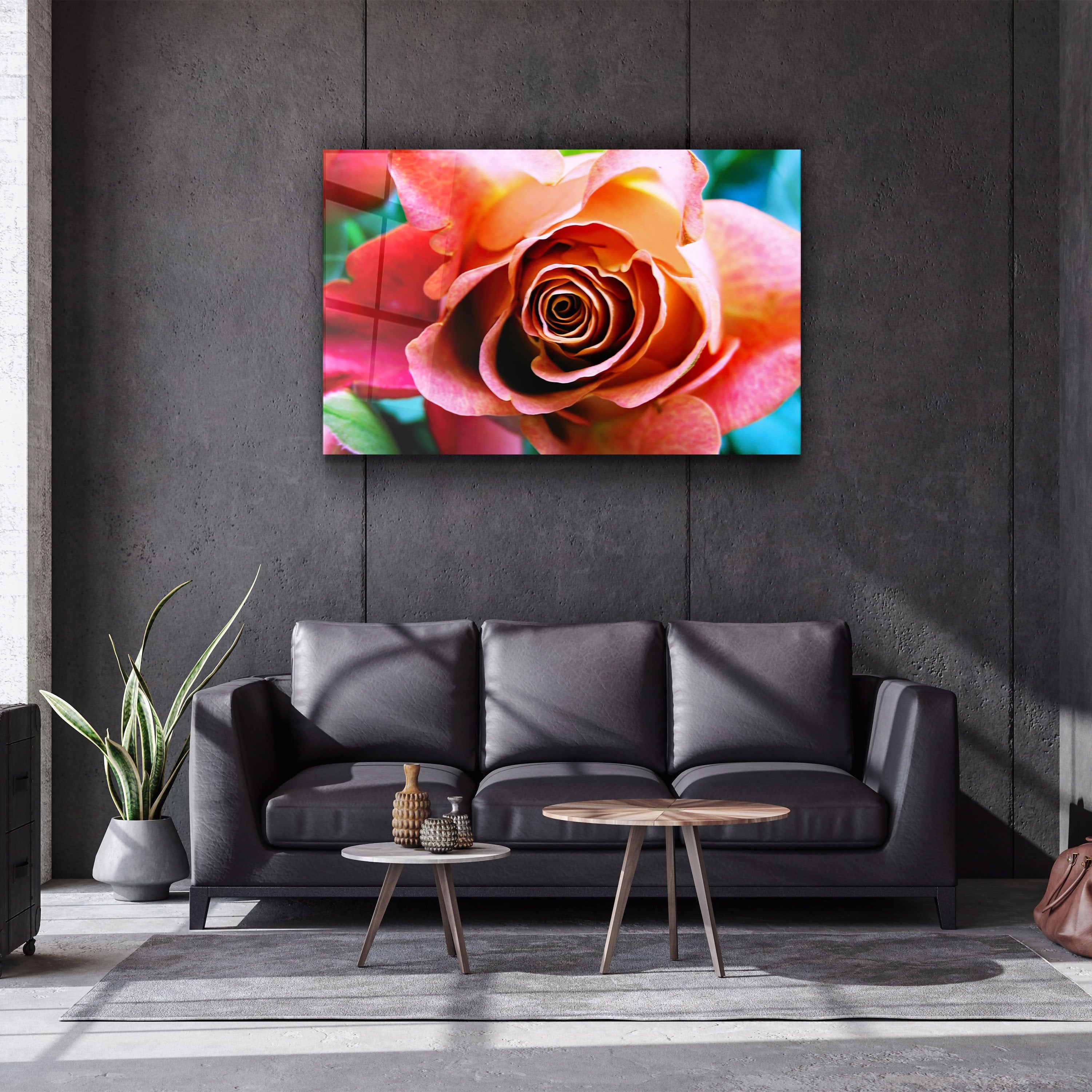 ・„Floribunda-Rose“・<tc>Glasbild</tc>