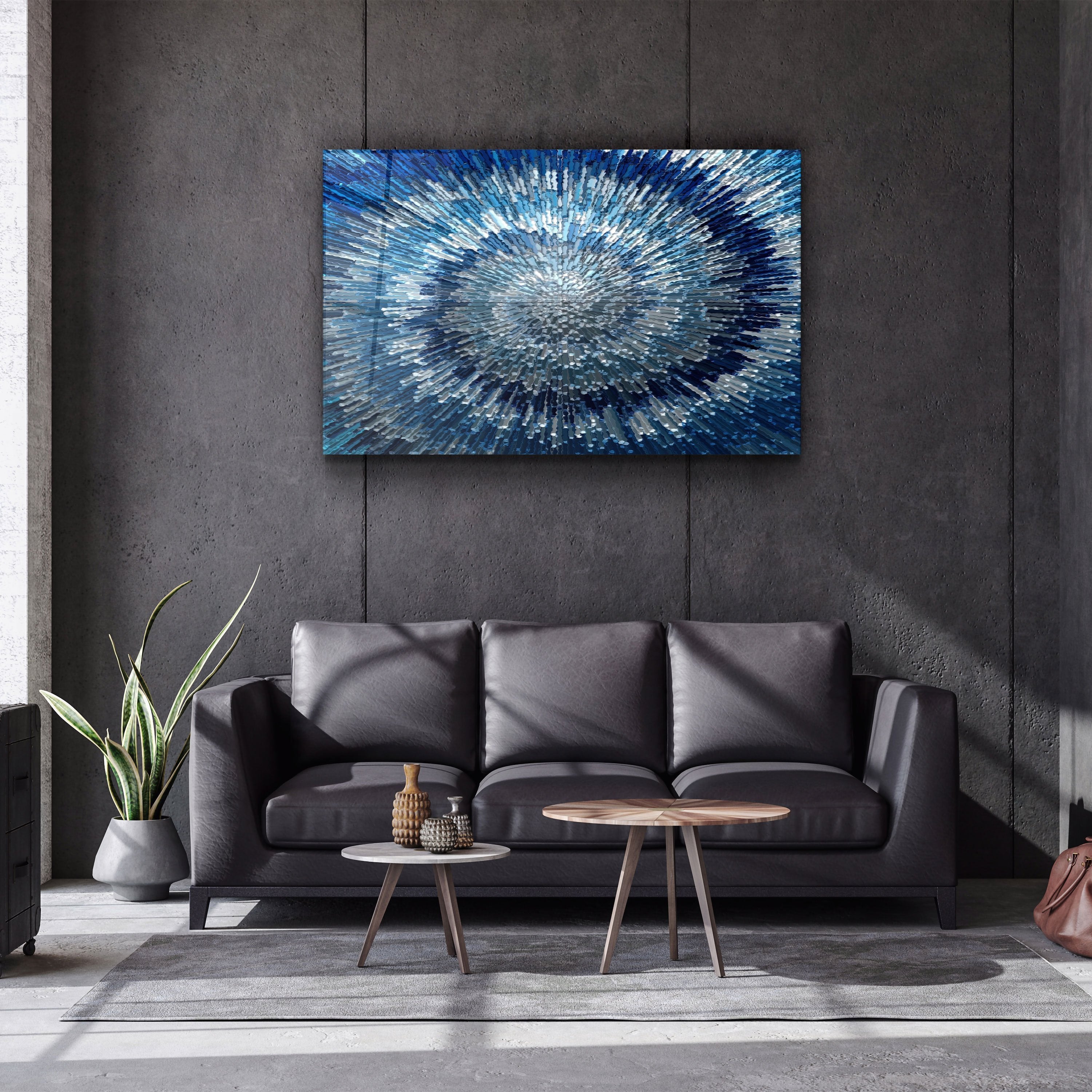 ・"Nuances de bleu"・Art mural en verre