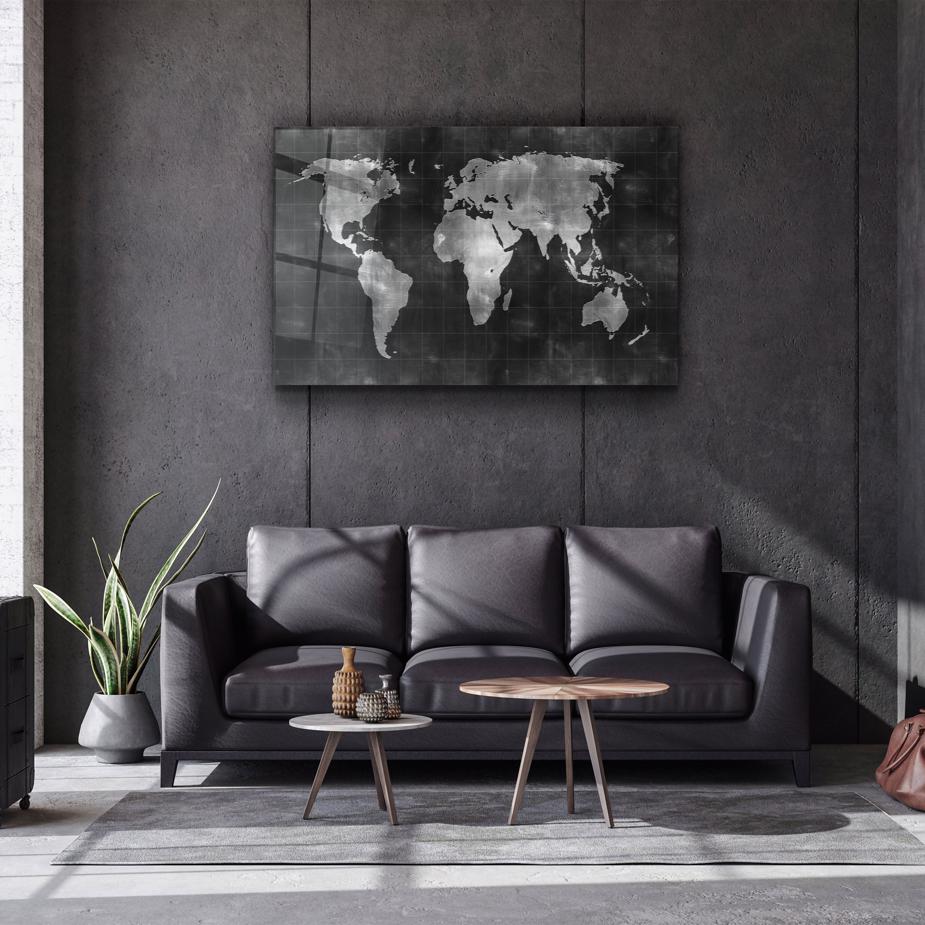 ・"Carte du monde"・Art mural en verre