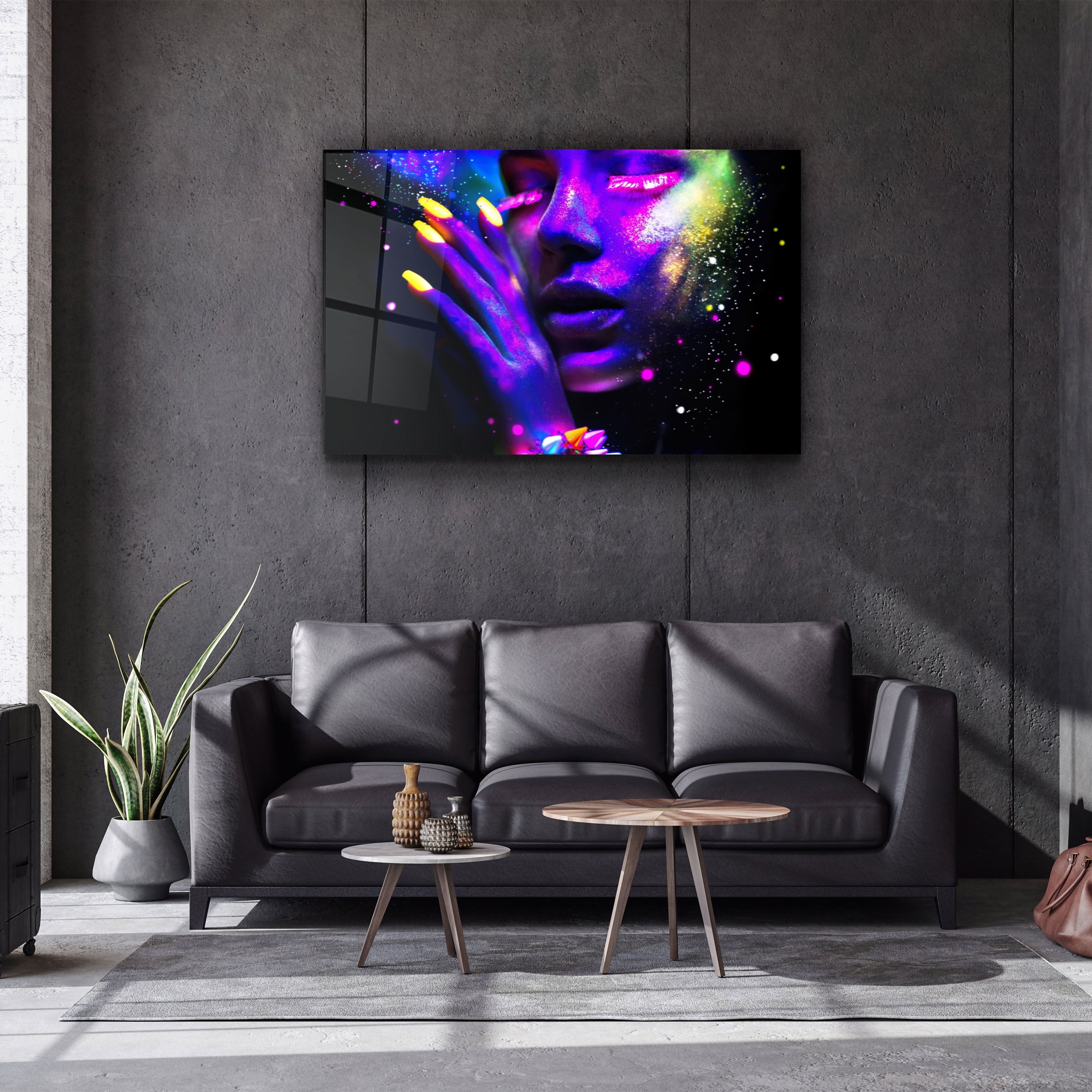 ・"Colorful Midnight"・Glass Wall Art